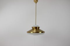 Mid-Century Brass and Glass Chandelier by Valasske Mezirici, 1970's