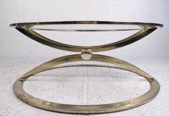 Mid-Century Brass and Glass Circular Coffee Table