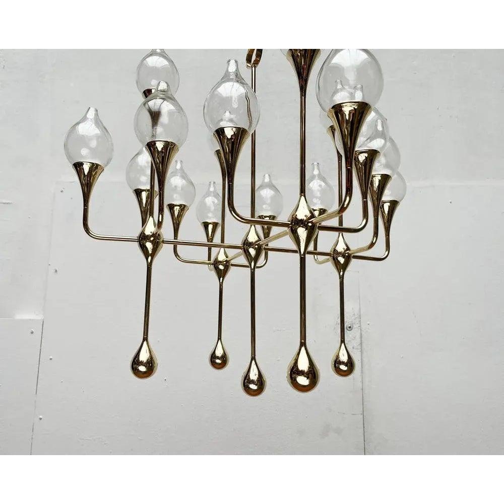 Mid-Century Brass and Glass Clear Drops Oil Lamp or Candleholder, 1960s For Sale 7