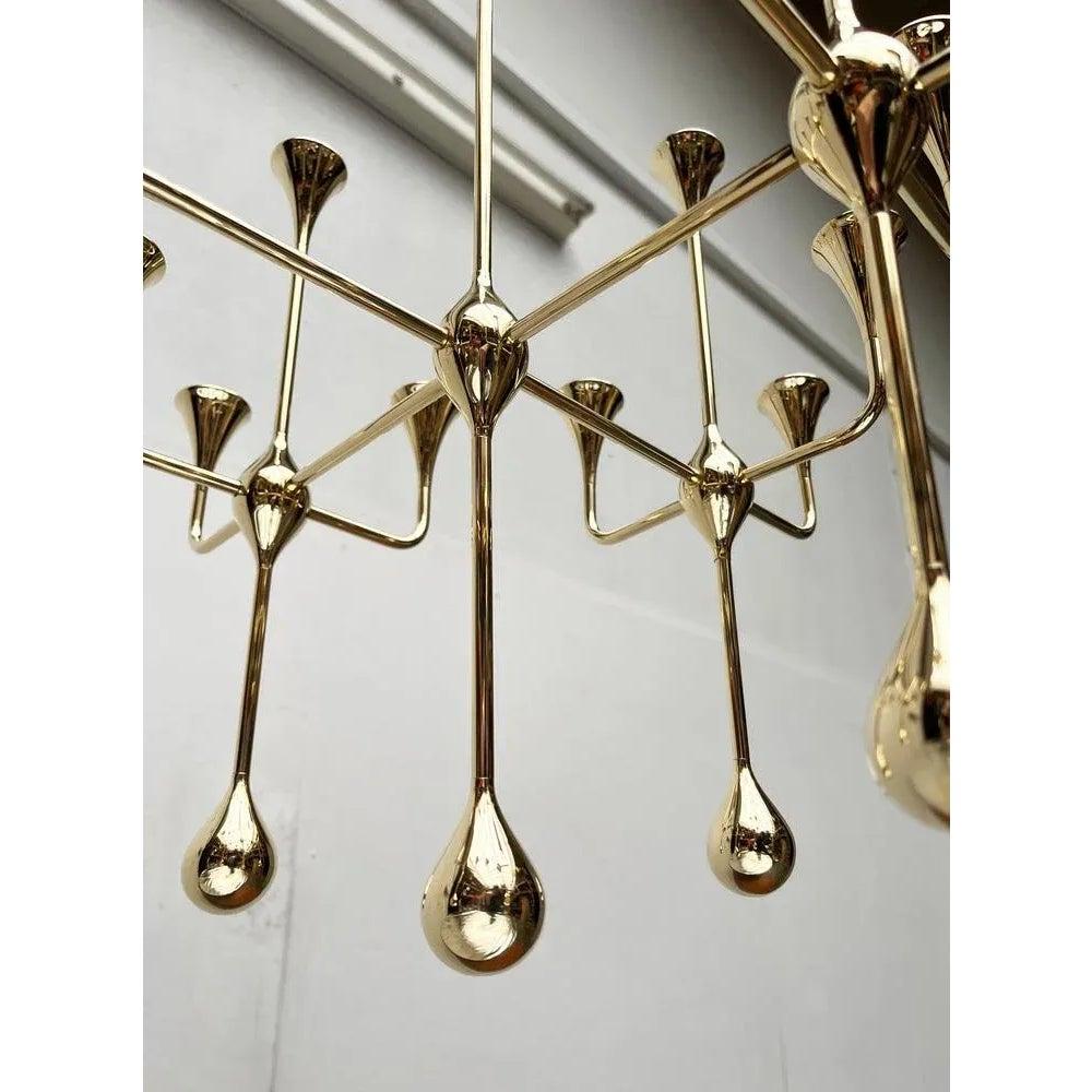 Mid-Century Brass and Glass Clear Drops Oil Lamp or Candleholder, 1960s In Fair Condition For Sale In Hamburg, DE