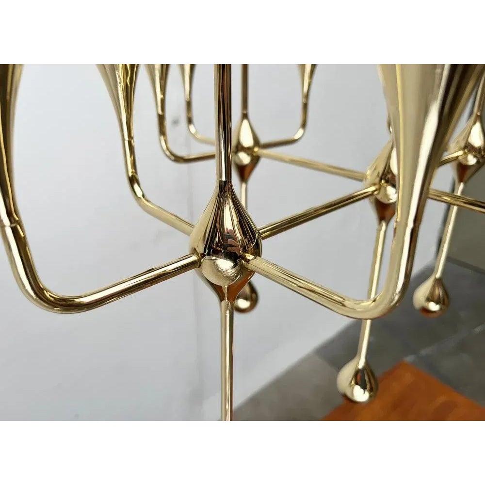 Mid-Century Brass and Glass Clear Drops Oil Lamp or Candleholder, 1960s For Sale 4