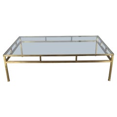 Mid Century Brass and Glass Coffee Table by Ben Karpen