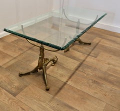 Mid Century Brass and Glass Coffee Table, by Jean-Danial Salvat