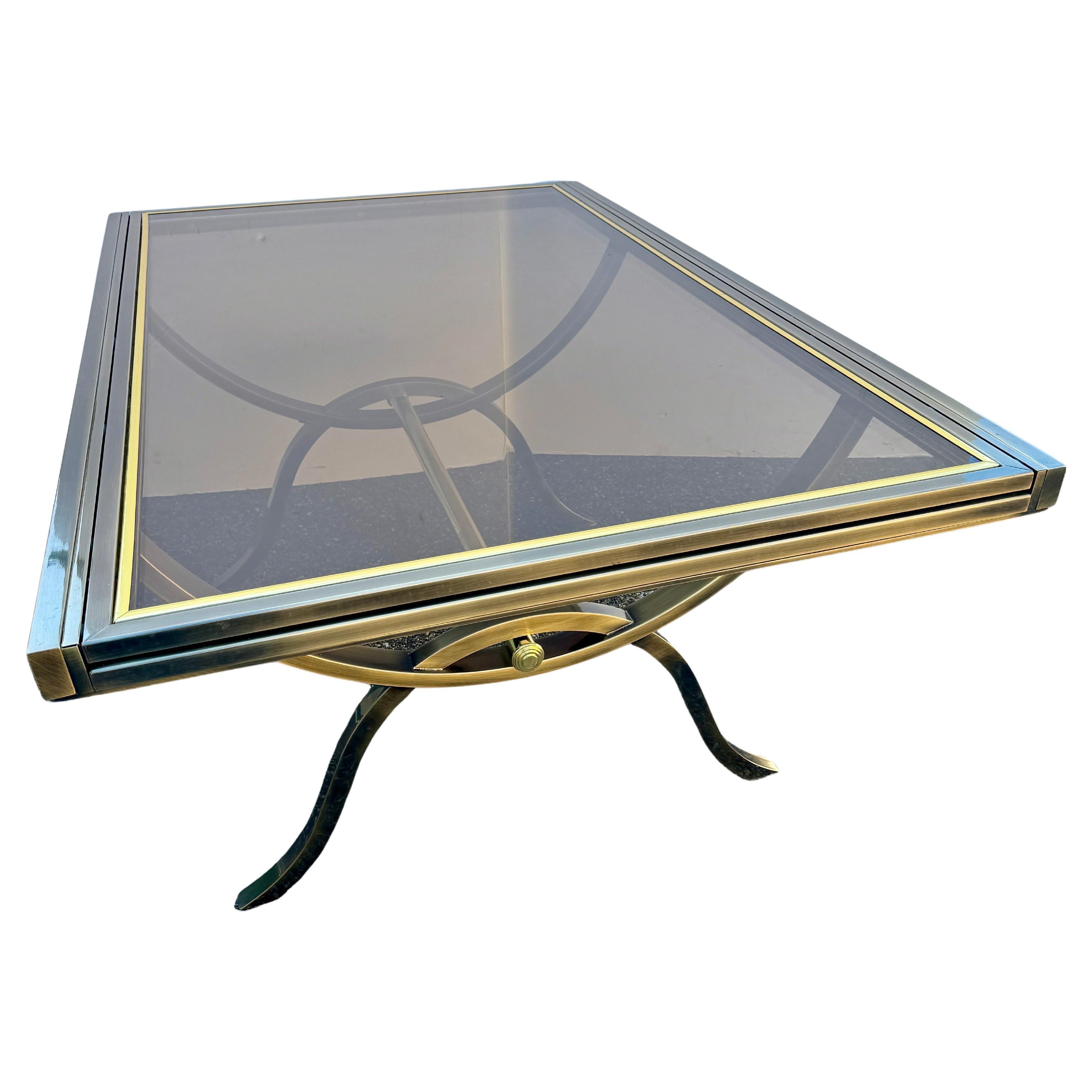 20th Century Mid-Century Brass and Glass Dining Table Milo Baughman for DIA 