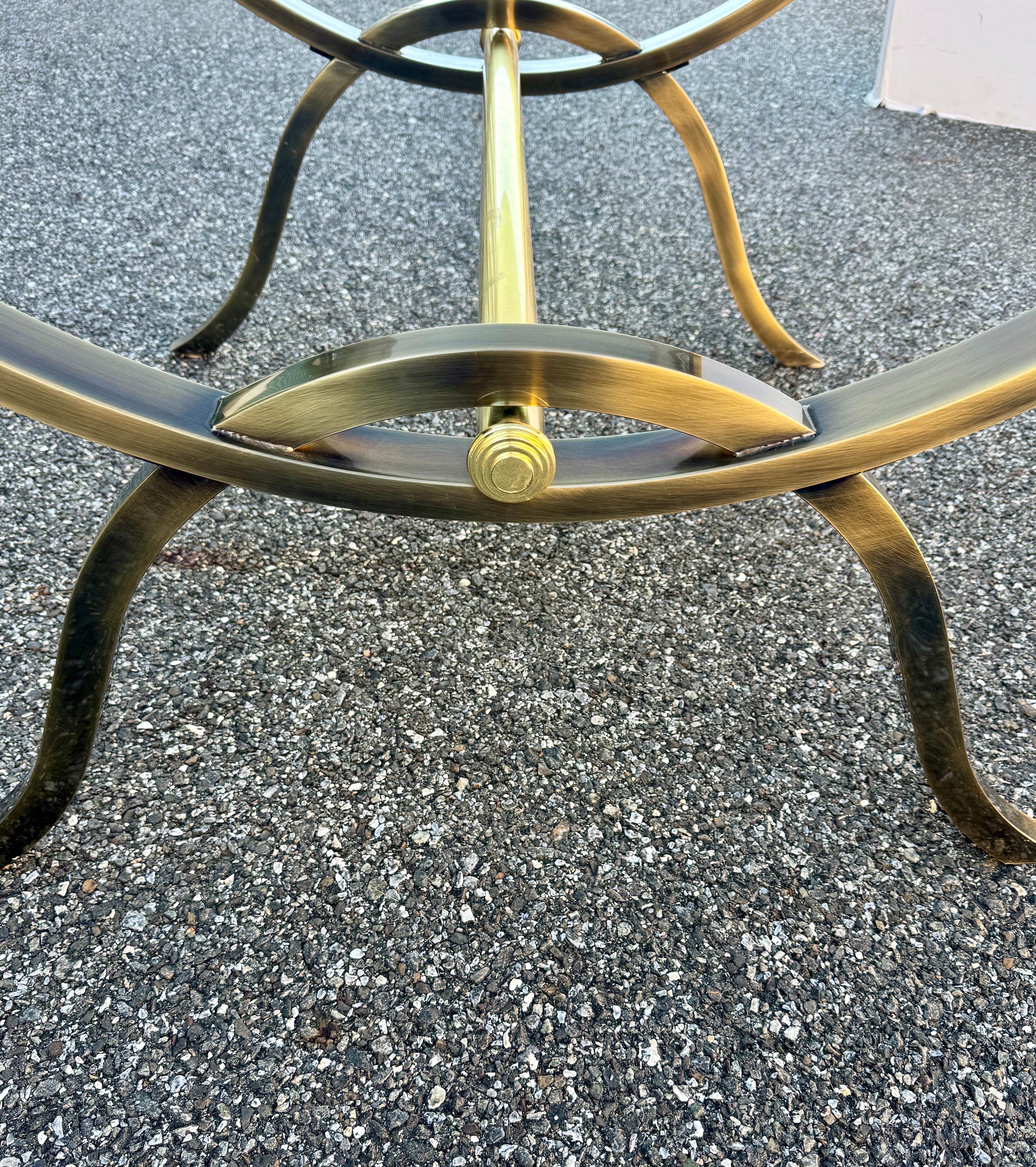 Mid-Century Brass and Glass Dining Table Milo Baughman for DIA  1