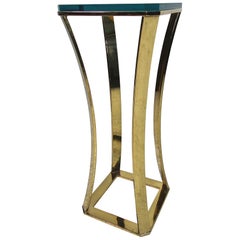 Midcentury Brass and Glass Display Pedestal
