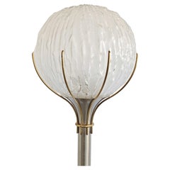 Mid Century Brass and Glass Floor Lamp by Angelo Brotto for Esperia, Italy 1960s