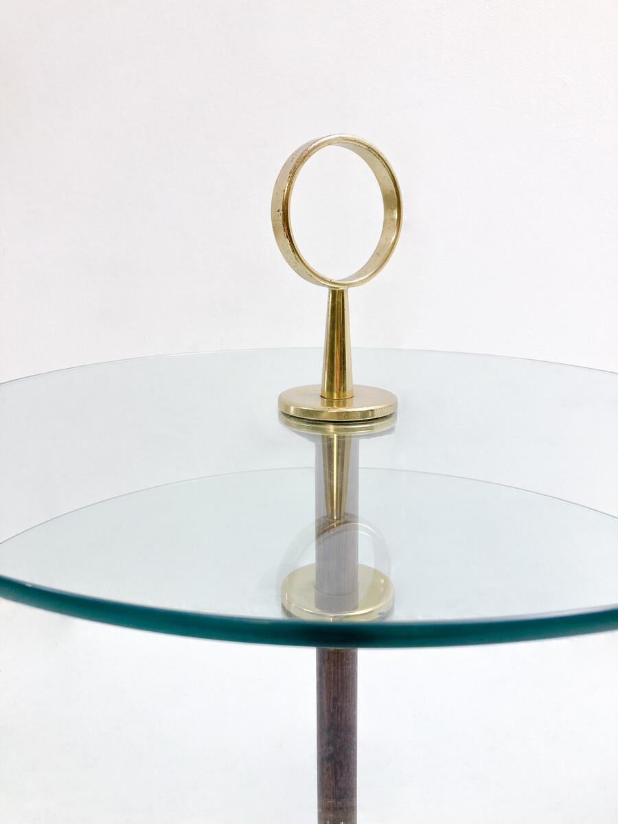 Mid-Century Brass and Glass Italian Side Table, 1960s In Good Condition For Sale In Brussels, BE