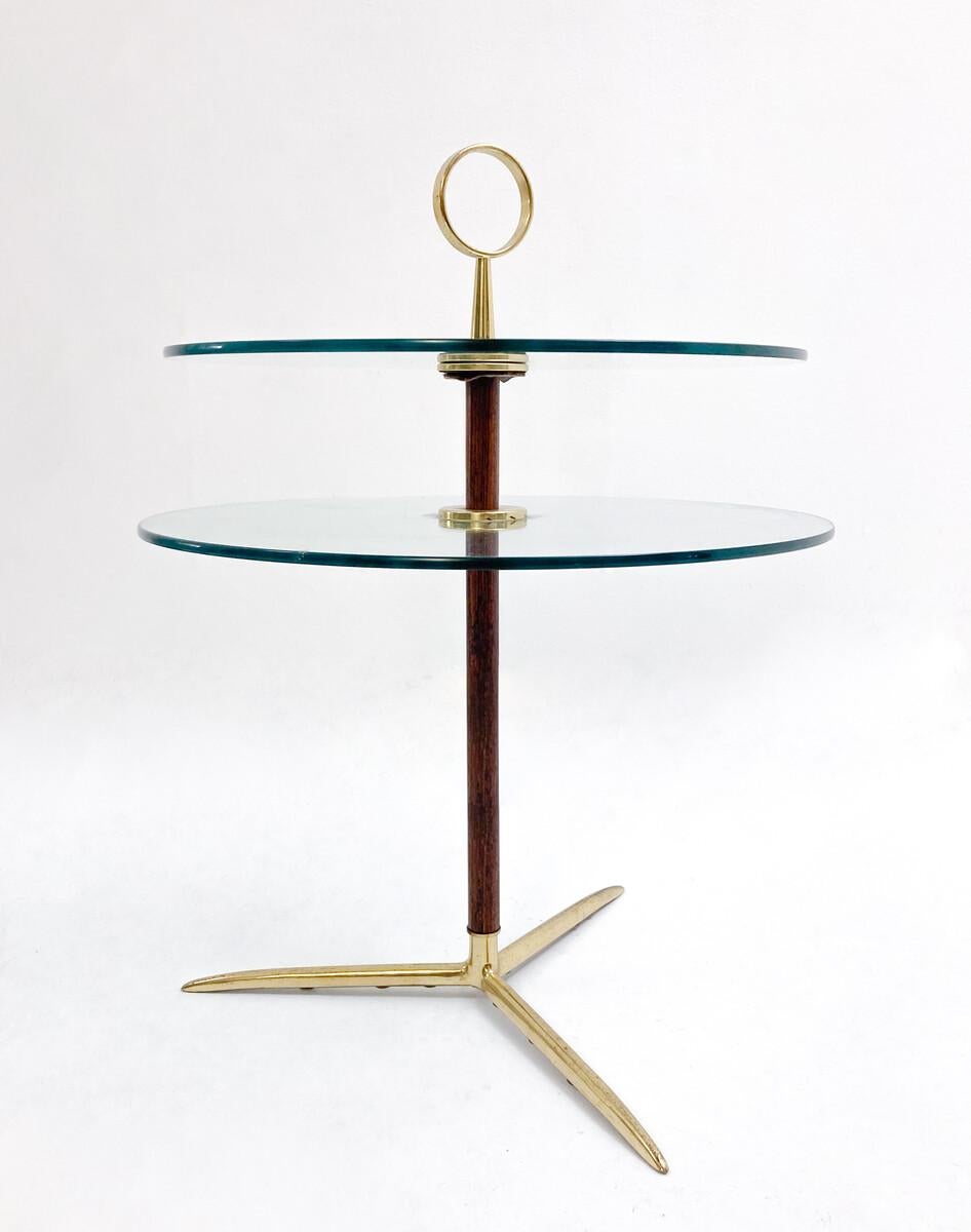 Mid-Century Brass and Glass Italian Side Table, 1960s For Sale 2