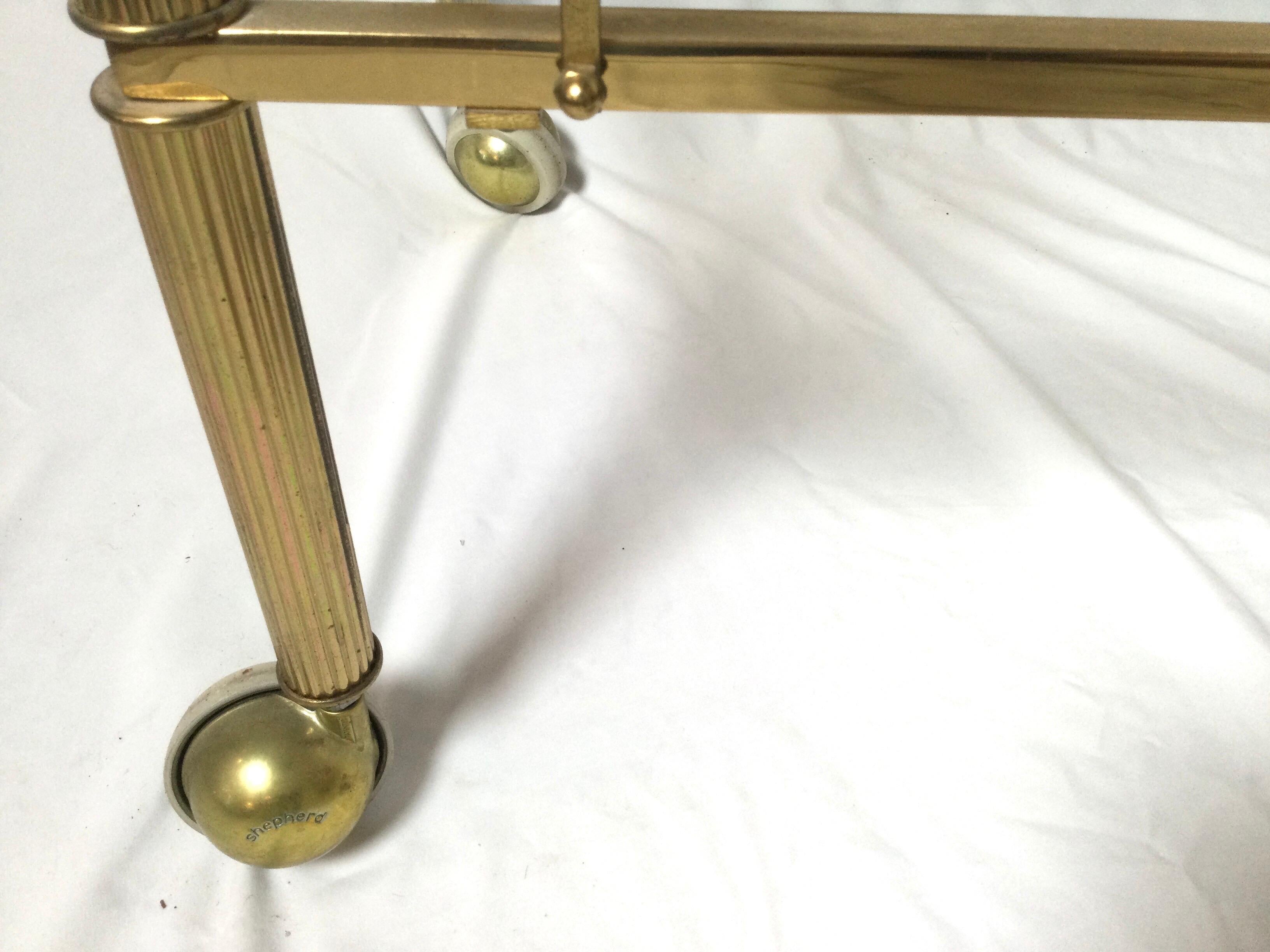 Midcentury Brass and Glass Italian Swing Out Bar Cart 7