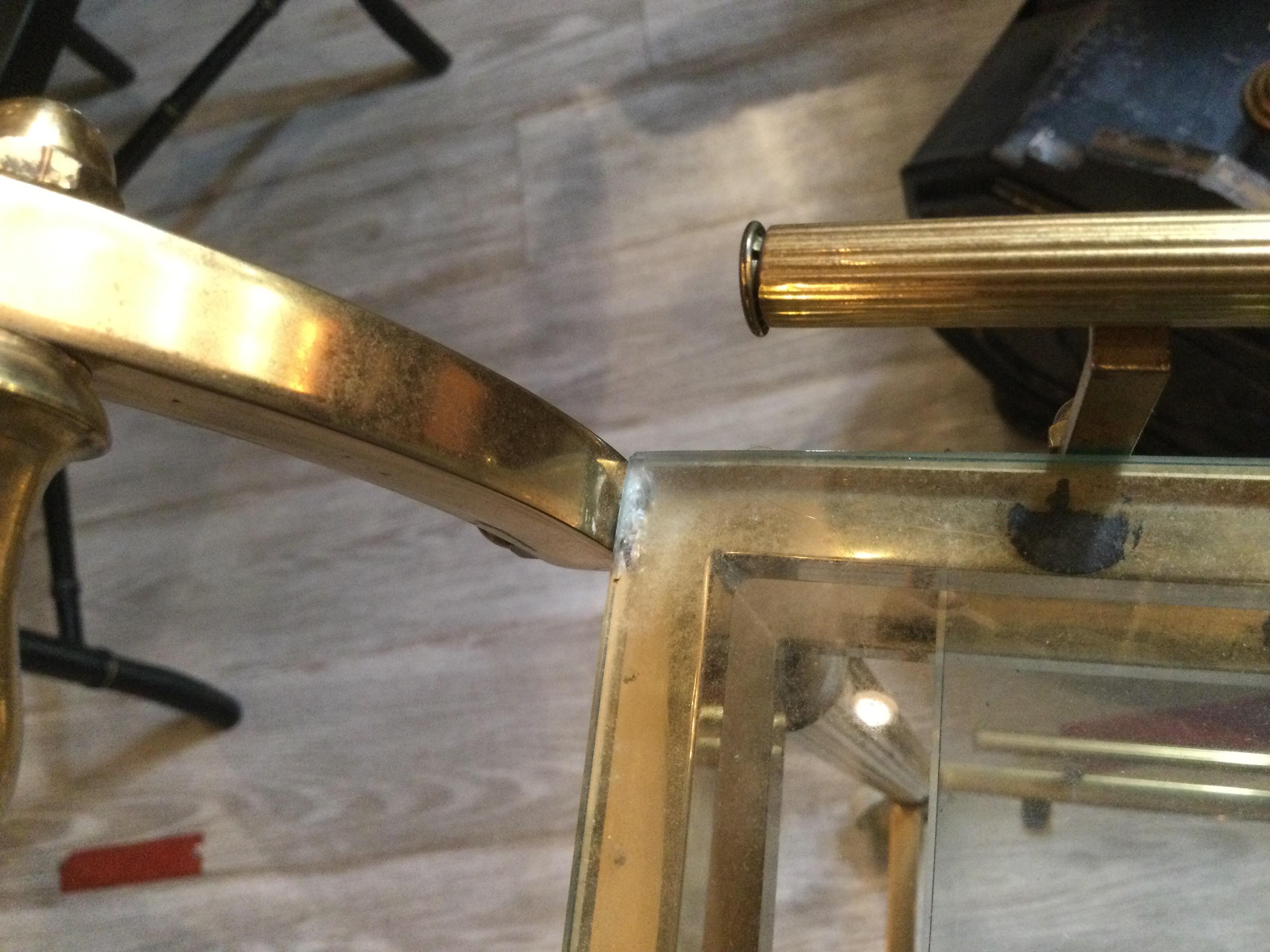 Midcentury Brass and Glass Italian Swing Out Bar Cart 8