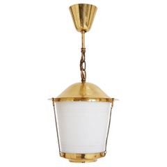 Midcentury Brass and Glass Lantern