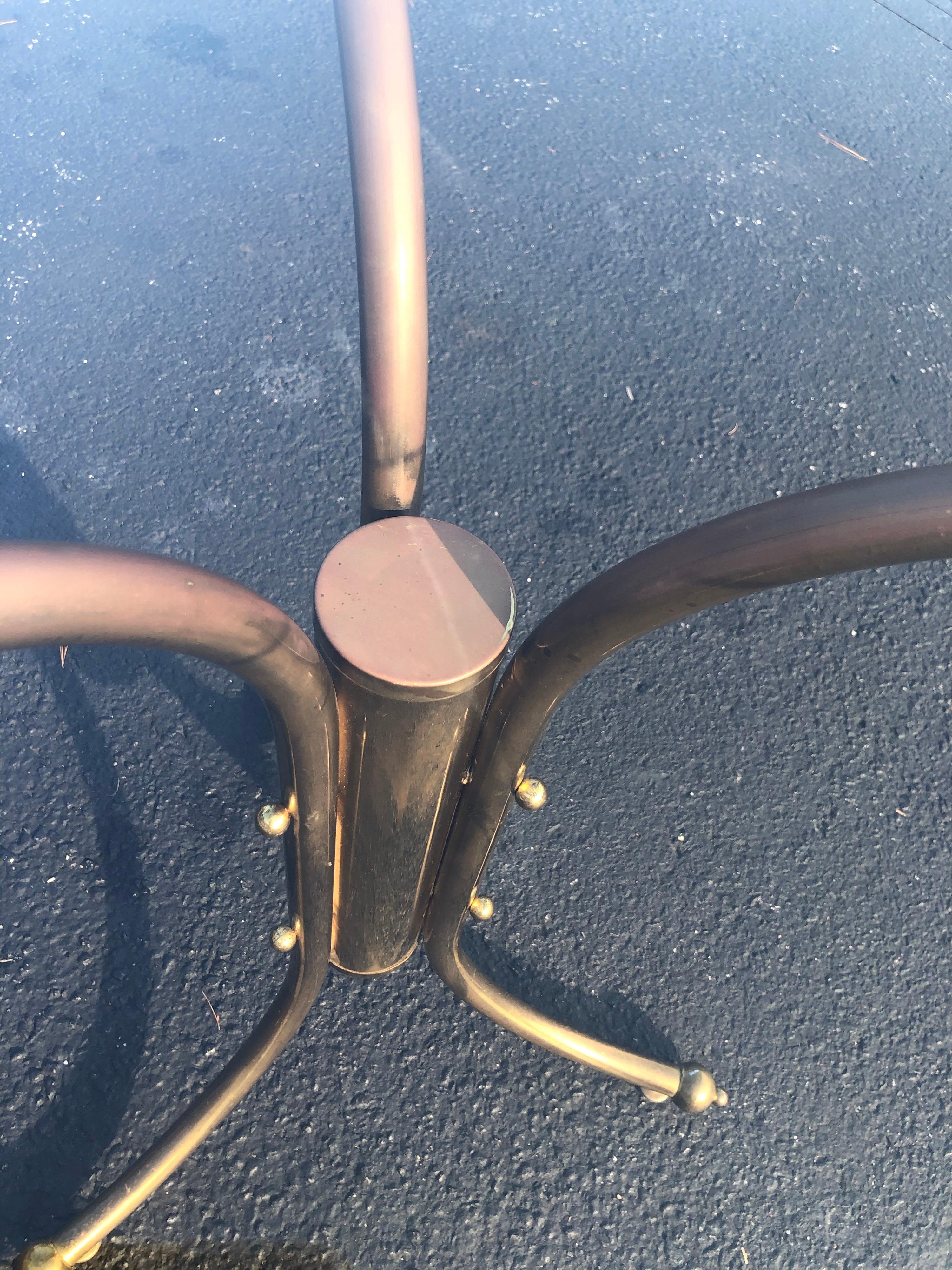 Midcentury Brass and Glass Round Bistro Table 6