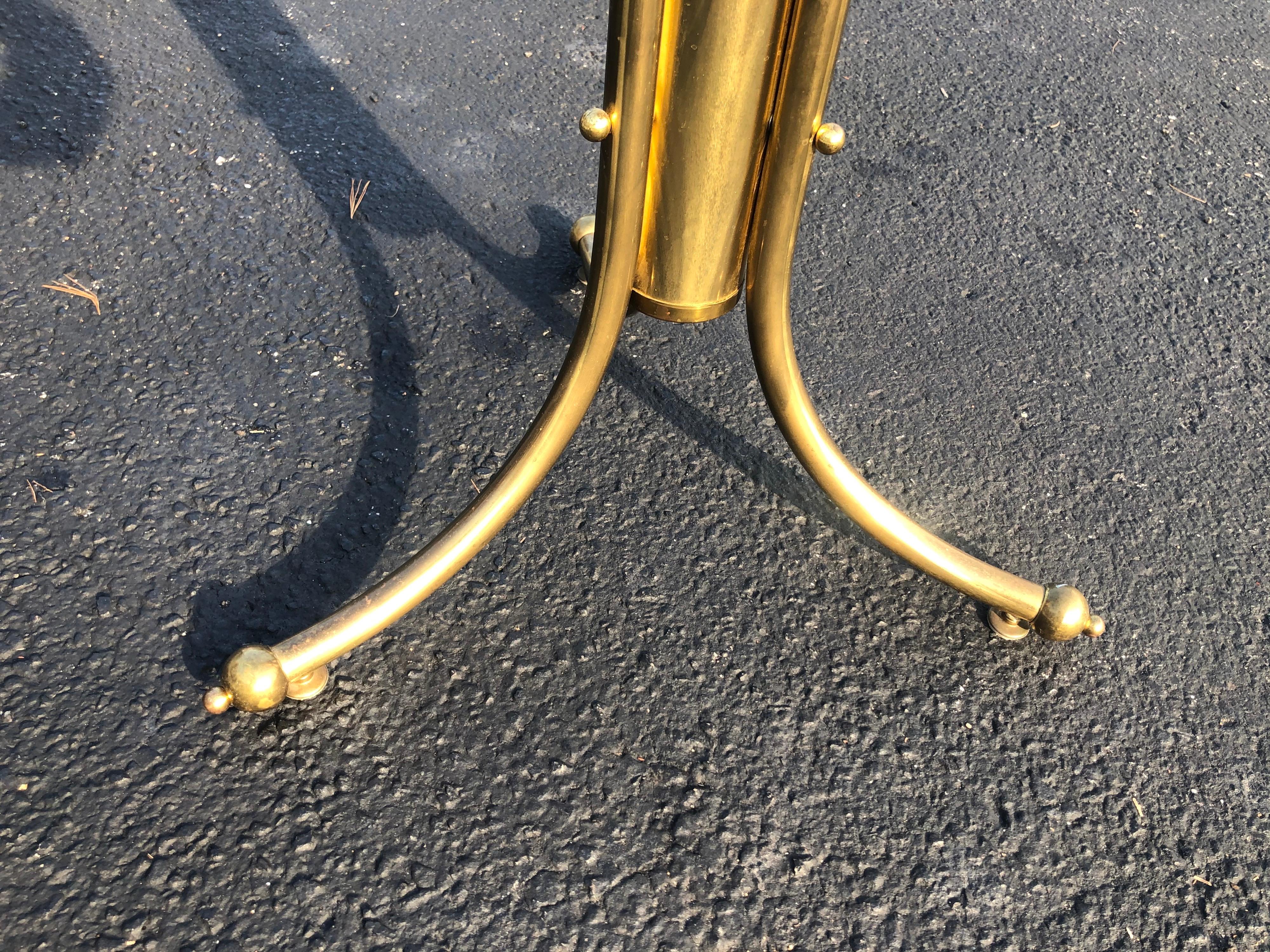 Midcentury Brass and Glass Round Bistro Table 8