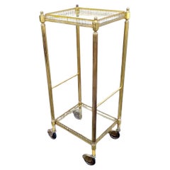 Mid Century Brass and Glass Side Table by Maison Bagués, France 70s