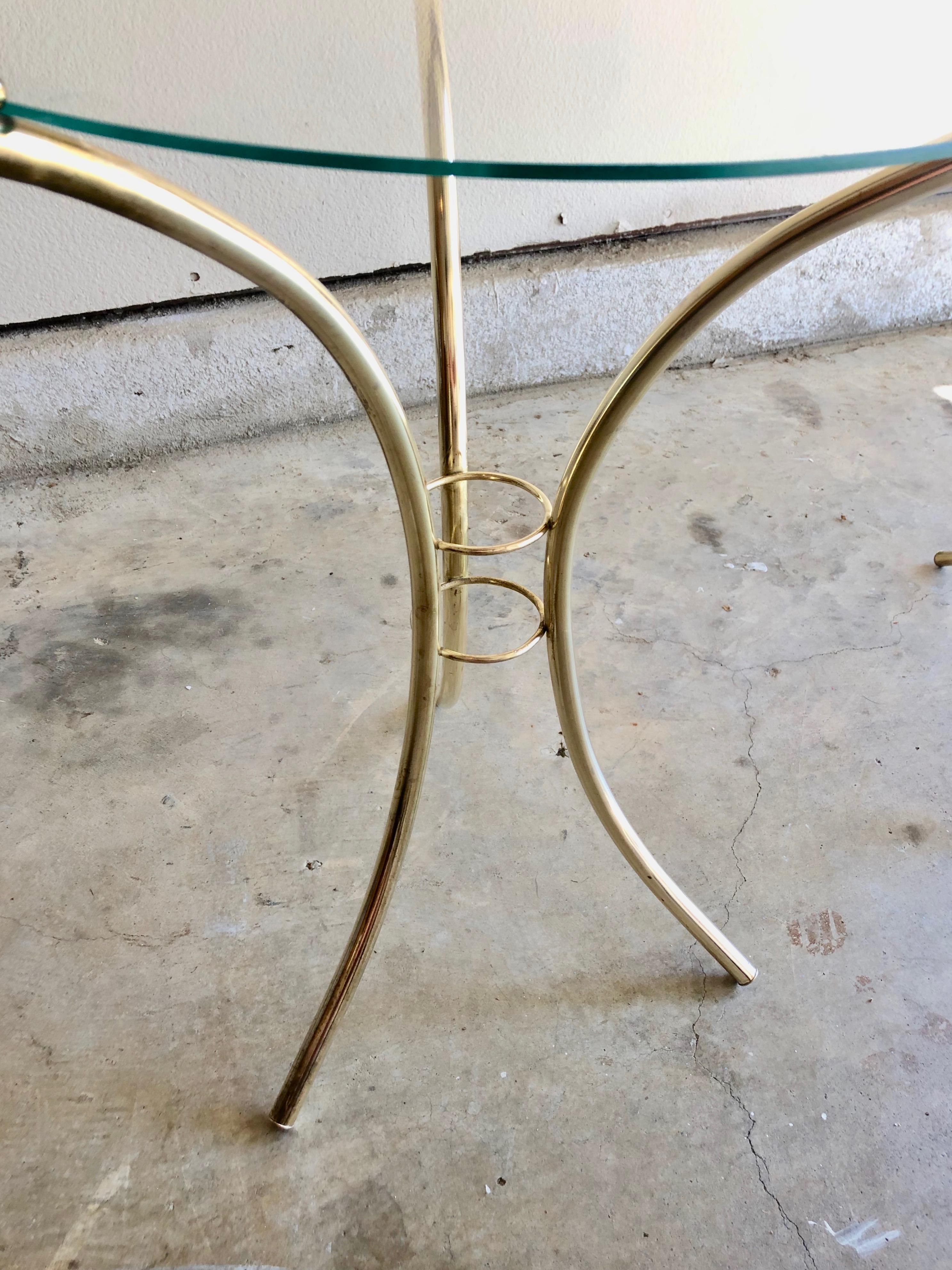 Midcentury Brass and Glass Side Tables 5