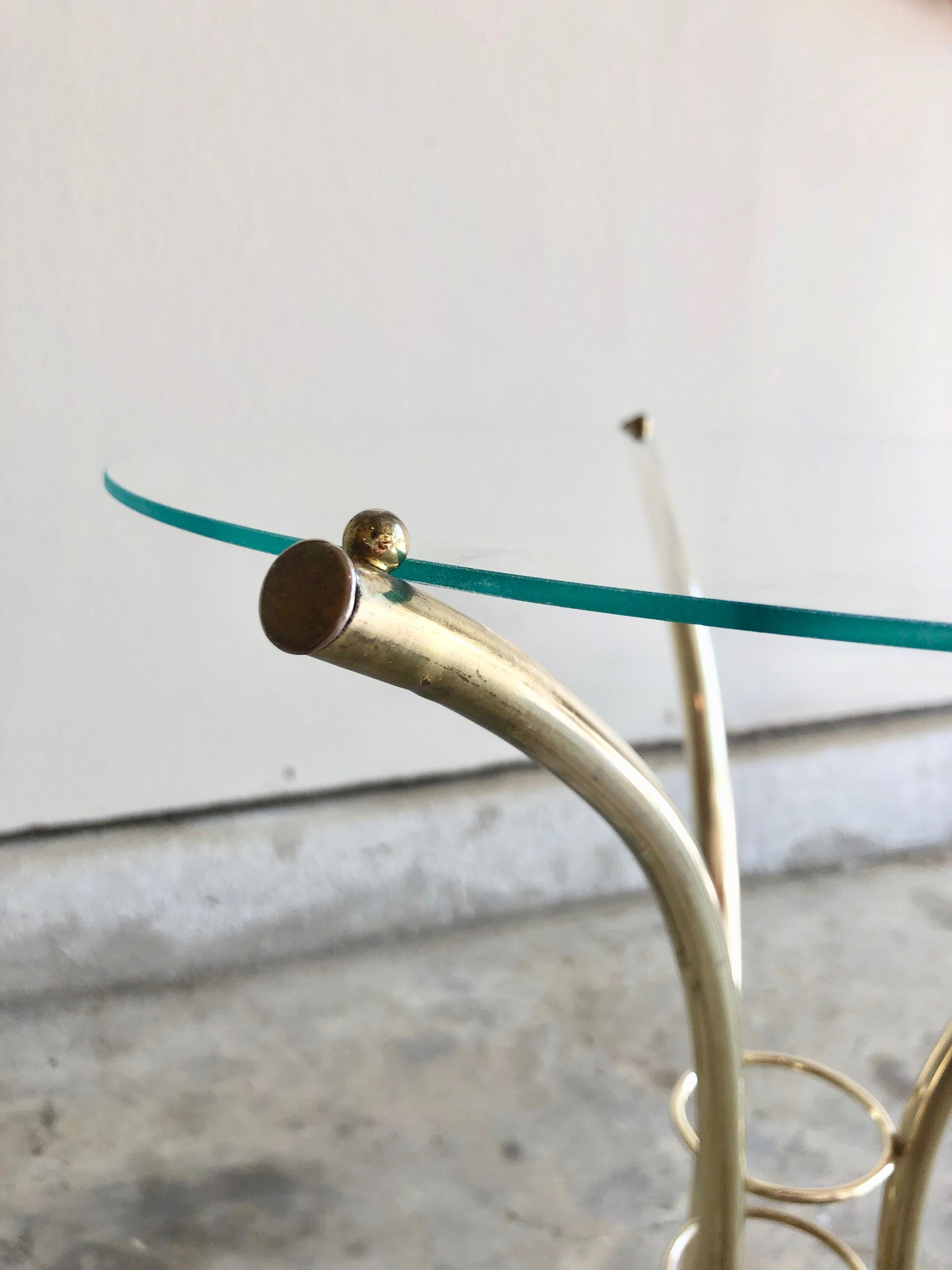 Midcentury Brass and Glass Side Tables 6