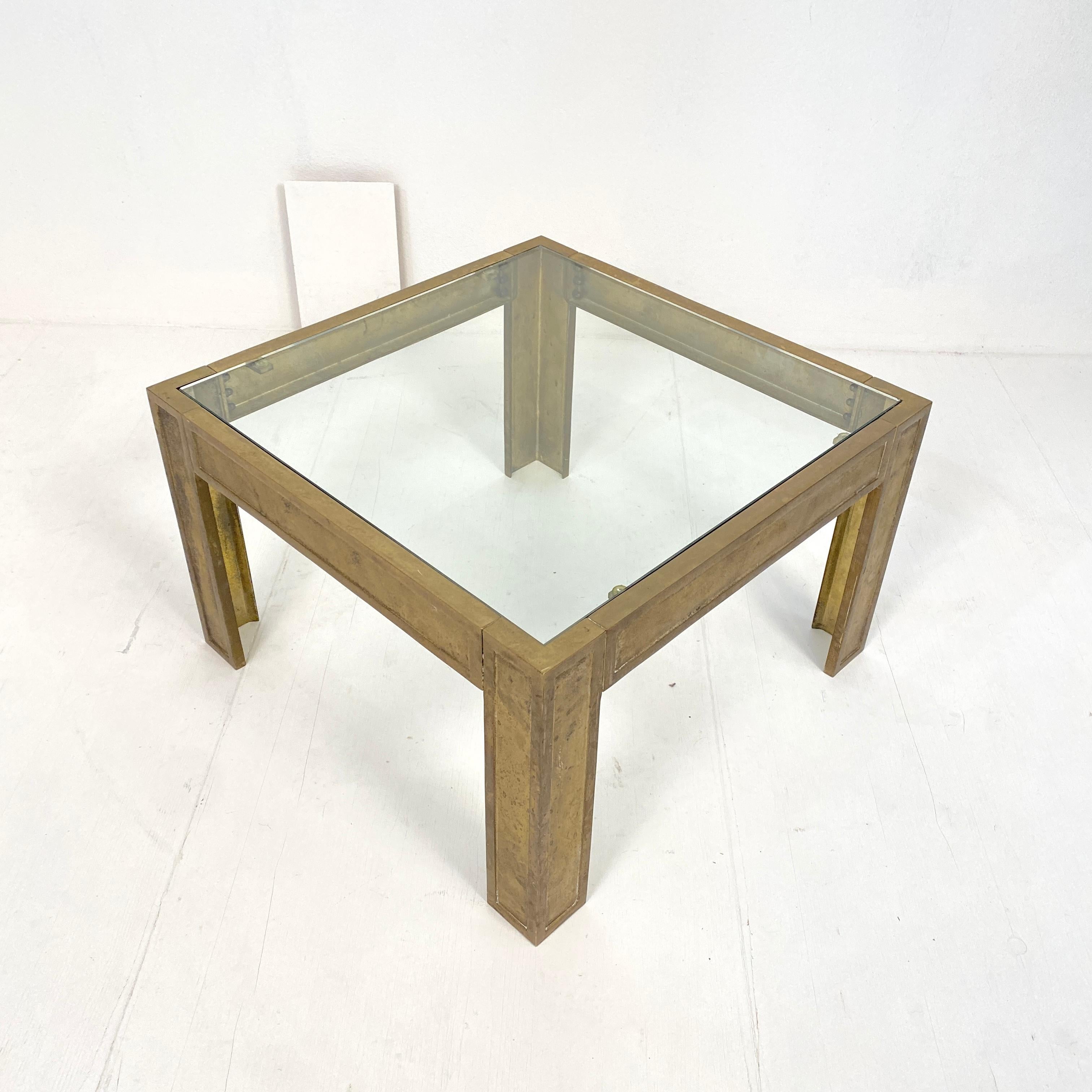 This beautiful Mid Century brass and glass sofa table or coffee table by Peter Ghyczy
was made in the 1970s. It is made out of heavy brass and a thick glass top.
Wonderful original patina condition.
A unique piece which is a great eyecatcher for