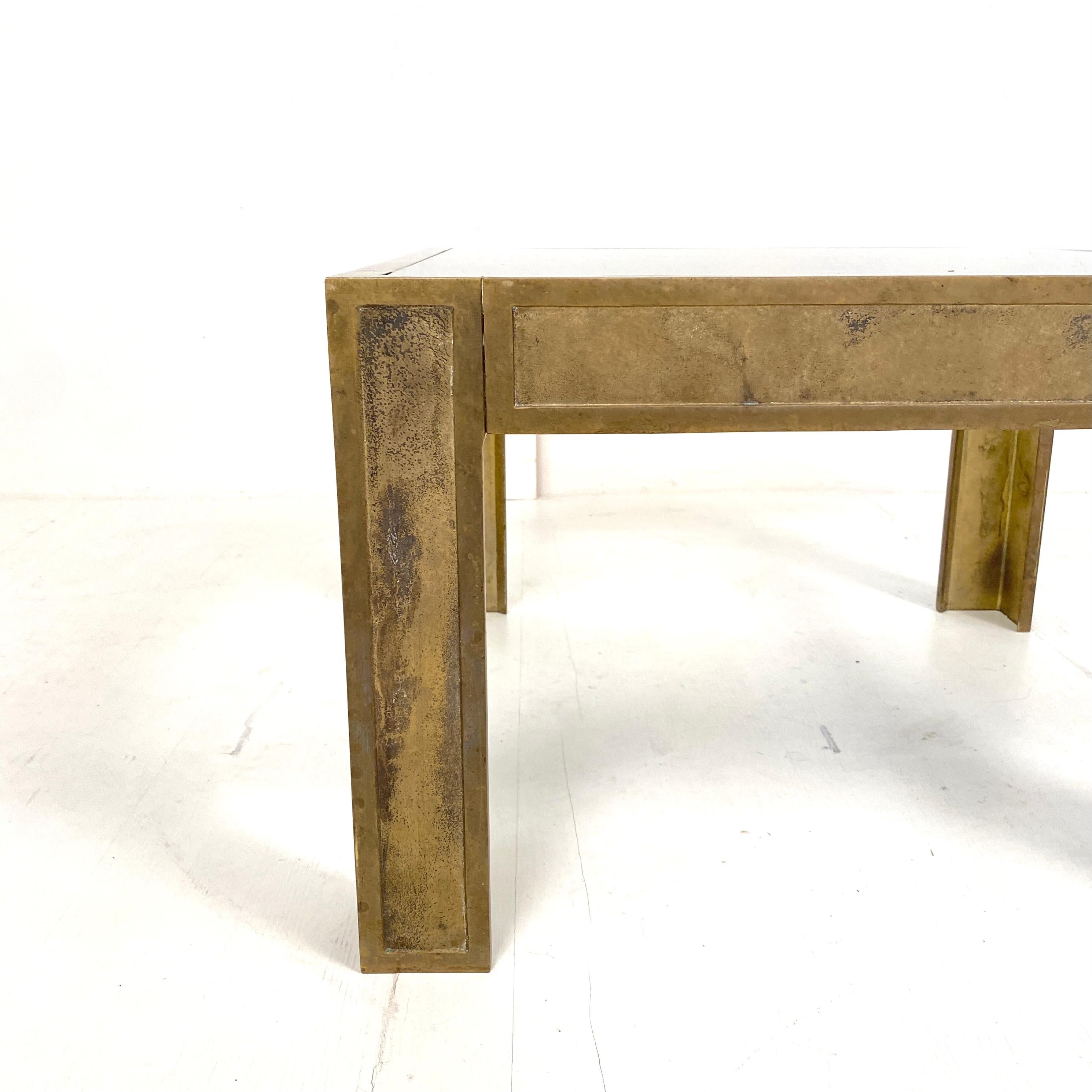 Mid-Century Brass and Glass Sofa Table or Coffee Table by Peter Ghyczy In Good Condition In Berlin, DE