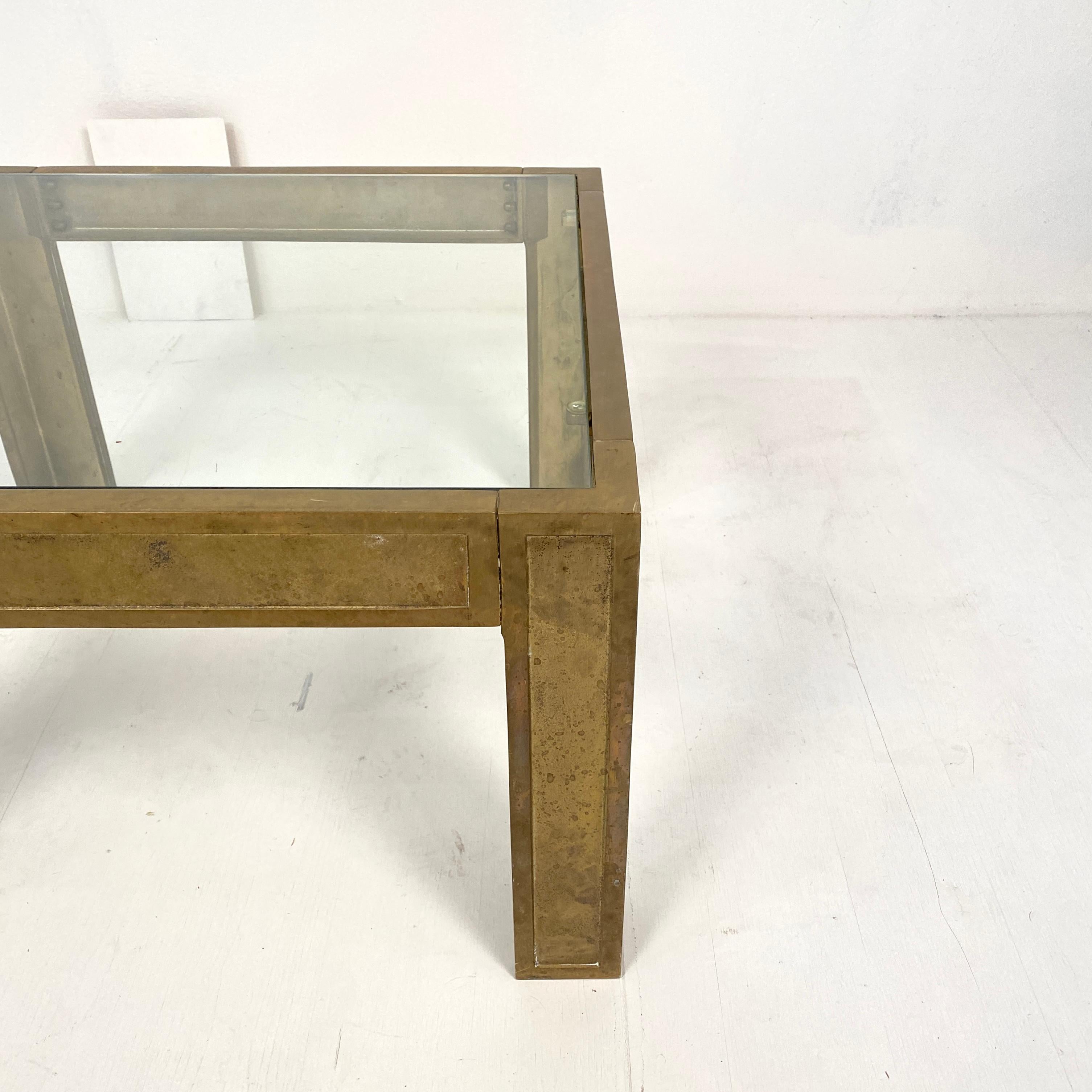 Late 20th Century Mid-Century Brass and Glass Sofa Table or Coffee Table by Peter Ghyczy