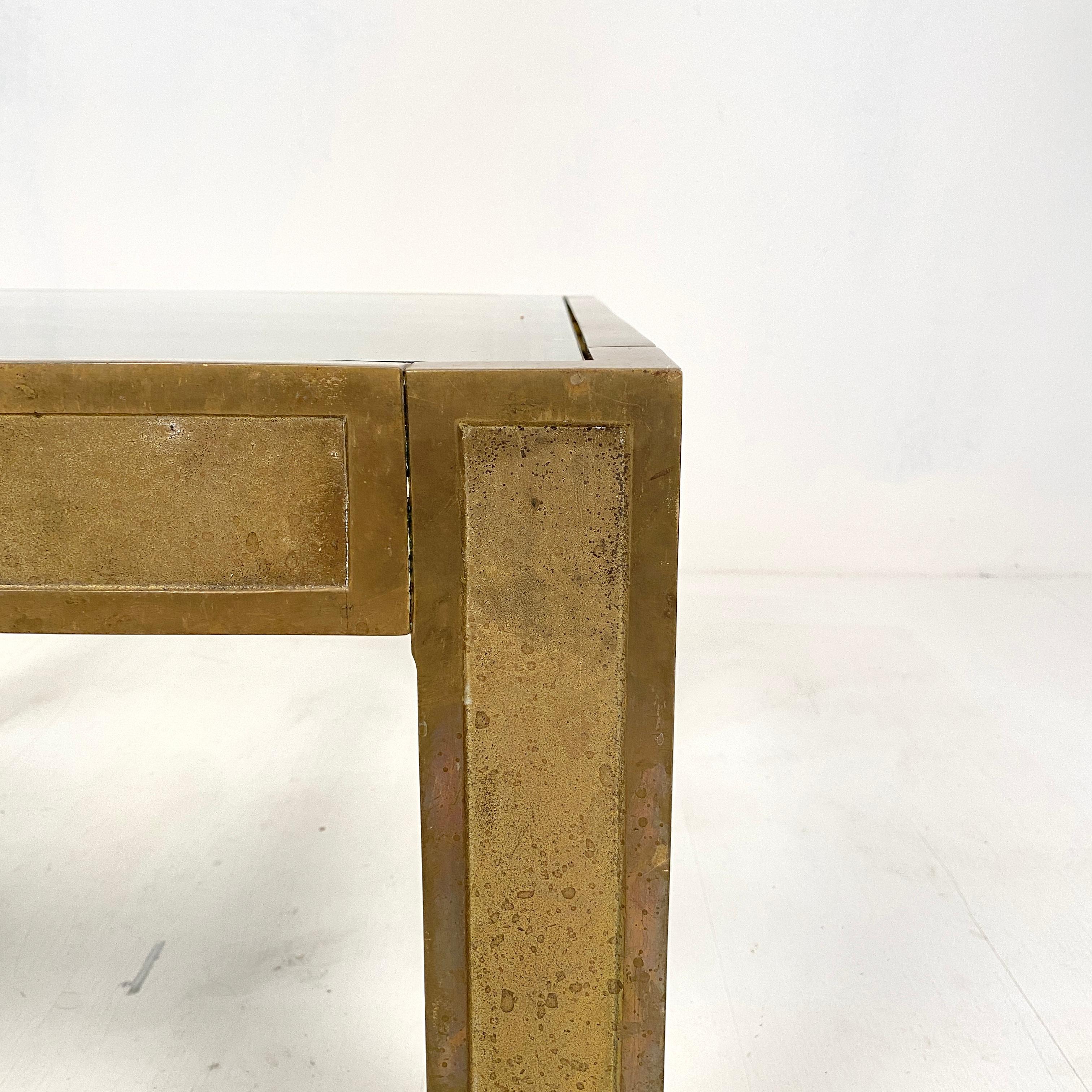 Mid-Century Brass and Glass Sofa Table or Coffee Table by Peter Ghyczy 1