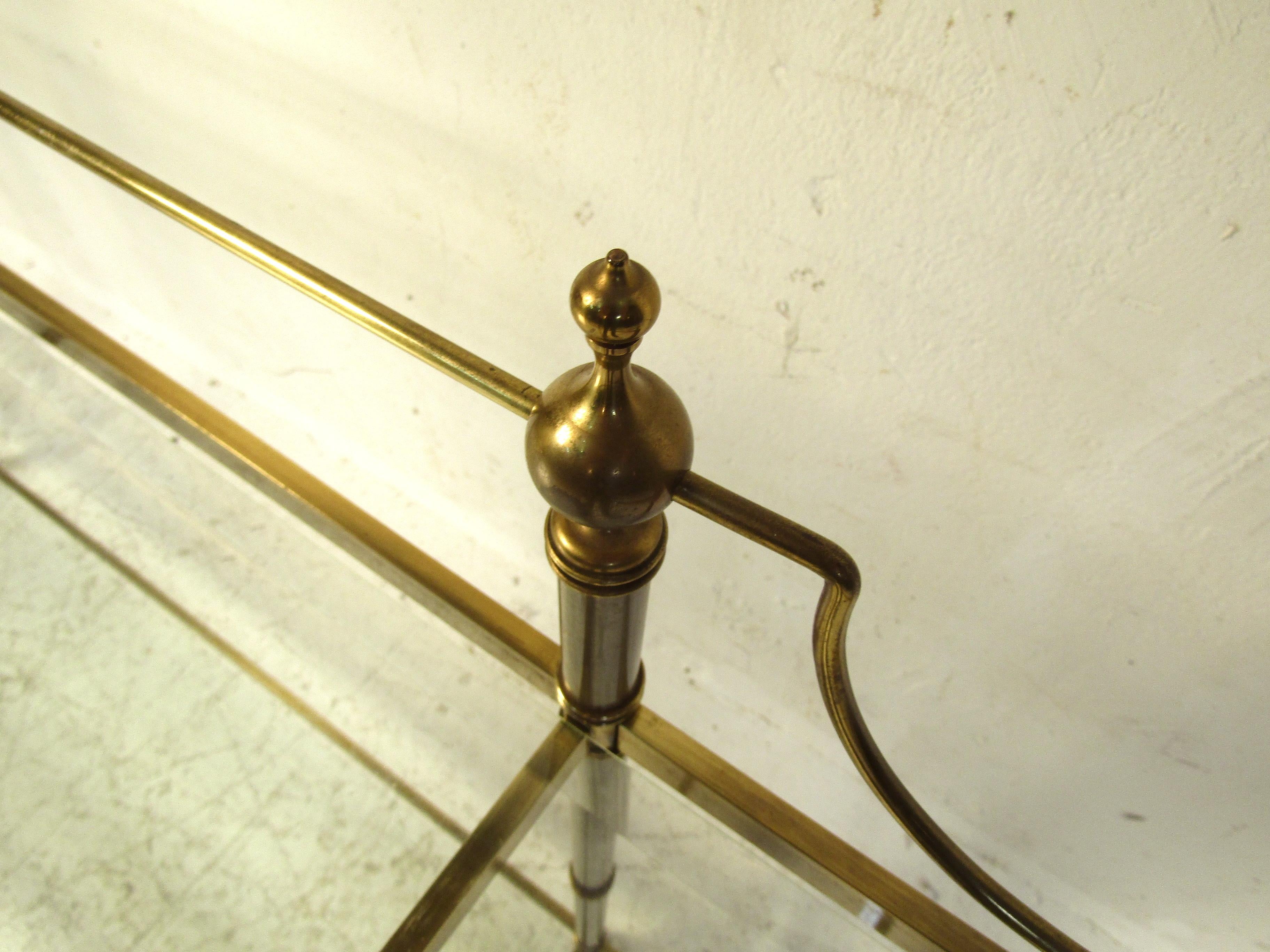 Midcentury Brass and Glass Sofa Table 2