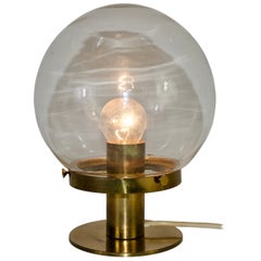 Mid Century Brass and Glass Table Lamp, 1960s, Germany