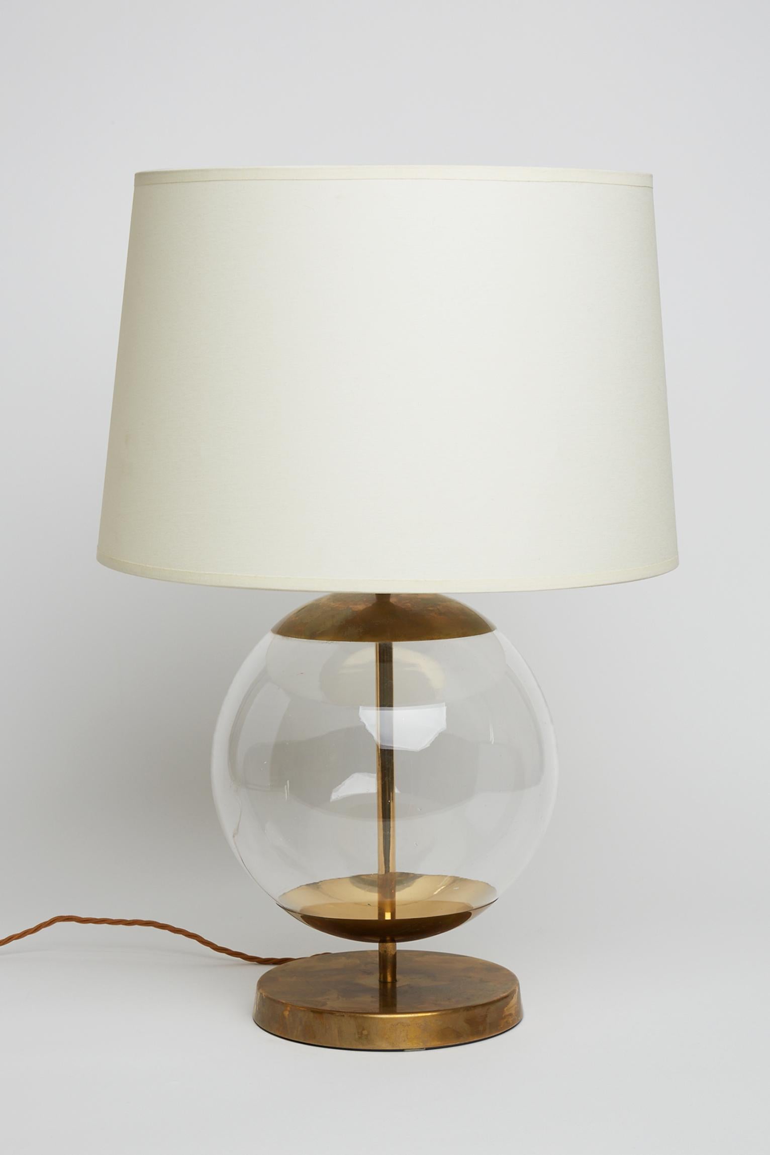 Mid-Century Modern Mid-Century Brass and Glass Table Lamp by Bergboms
