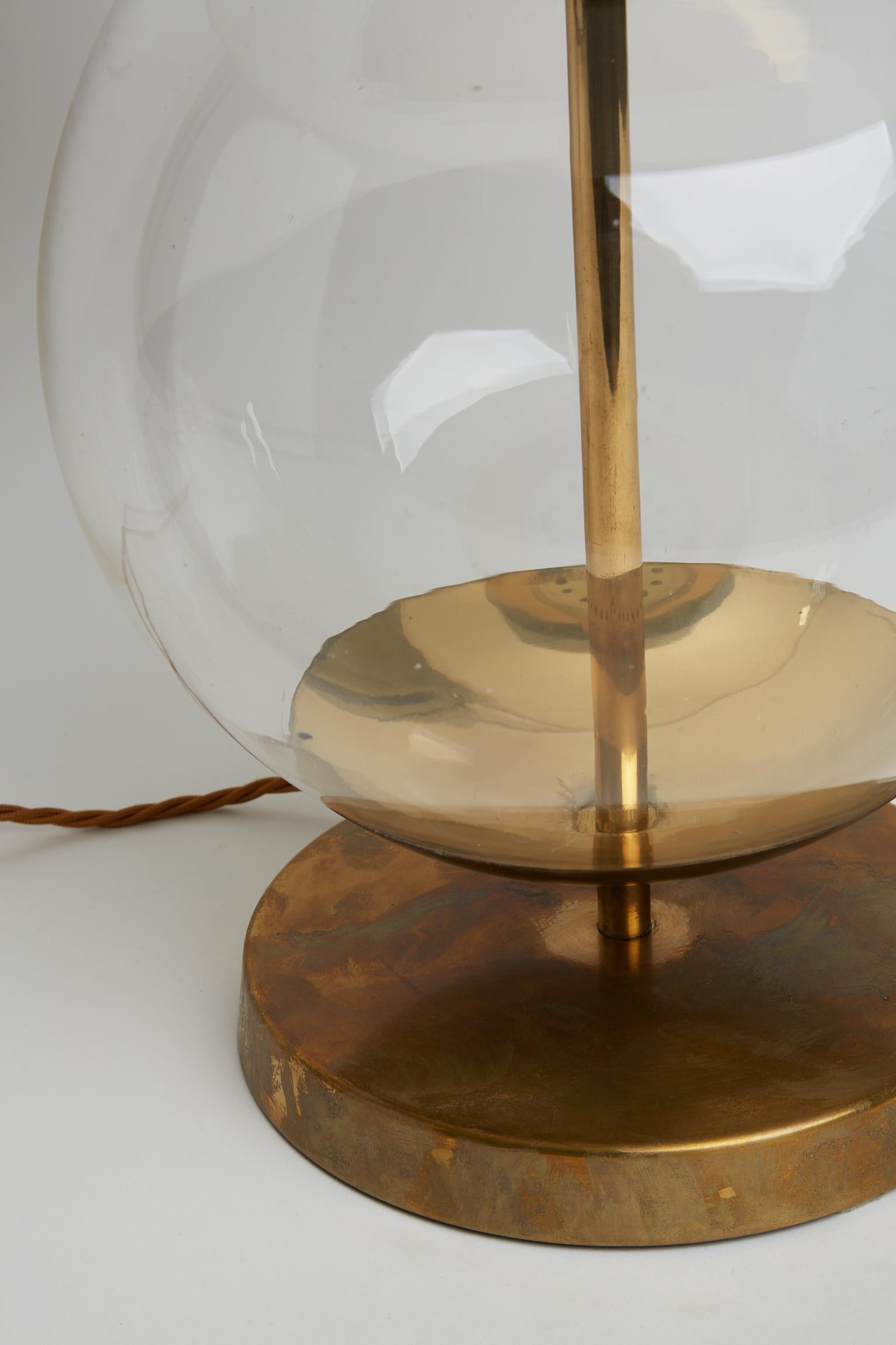 Mid-Century Brass and Glass Table Lamp by Bergboms In Good Condition In London, GB