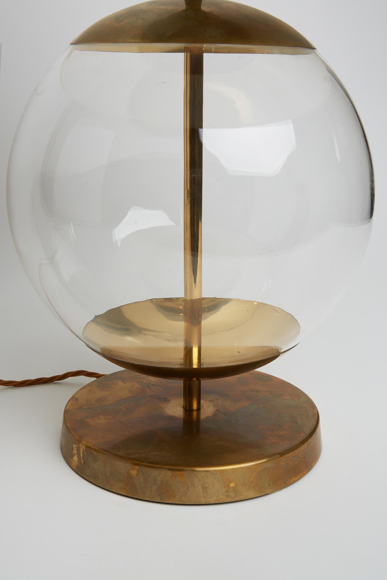 20th Century Mid-Century Brass and Glass Table Lamp by Bergboms
