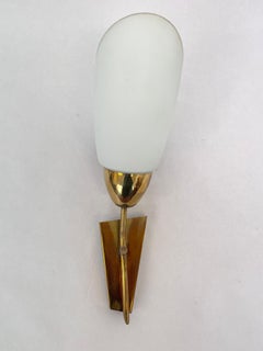 Mid Century Brass and Glass Wall Light/lamp by Kamenicky Senov - around 1970s