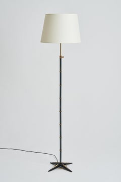 Mid-Century Brass and Gunmetal Floor Lamp