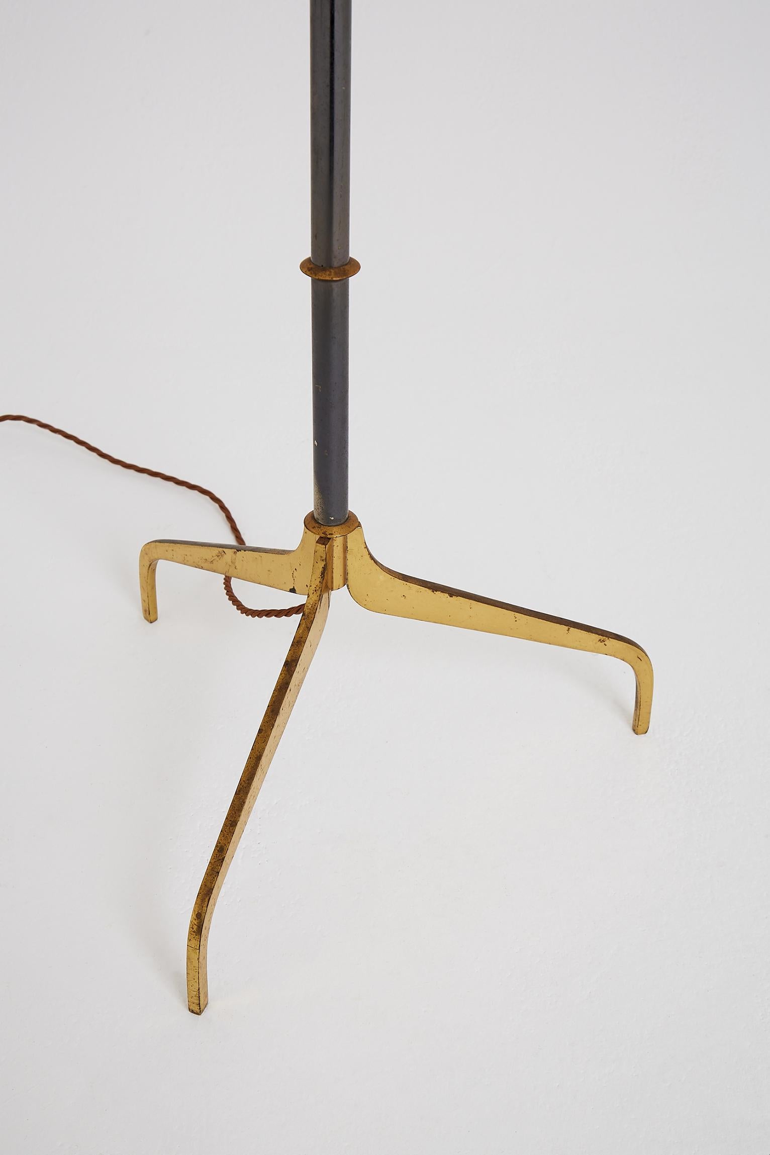 Mid-Century Modern Midcentury Brass and Gunmetal Floor Lamp