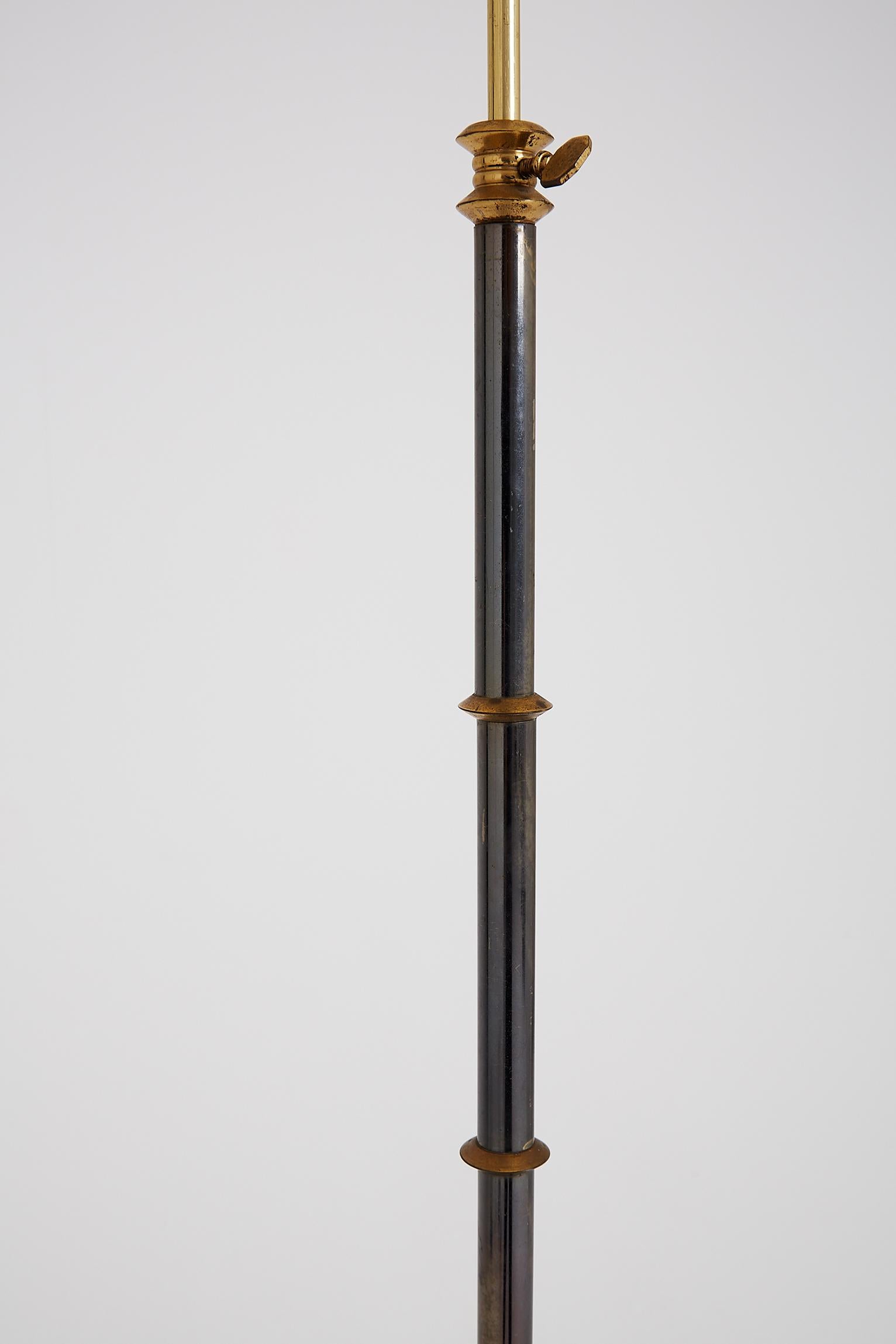 Midcentury Brass and Gunmetal Floor Lamp In Good Condition In London, GB