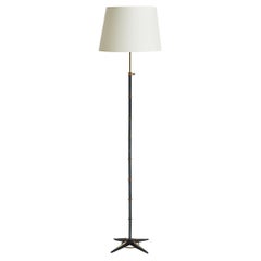 Mid-Century Brass and Gunmetal Floor Lamp