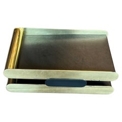 Mid-Century Brass and Leather Desk Tray in the Style of William Sklaroff