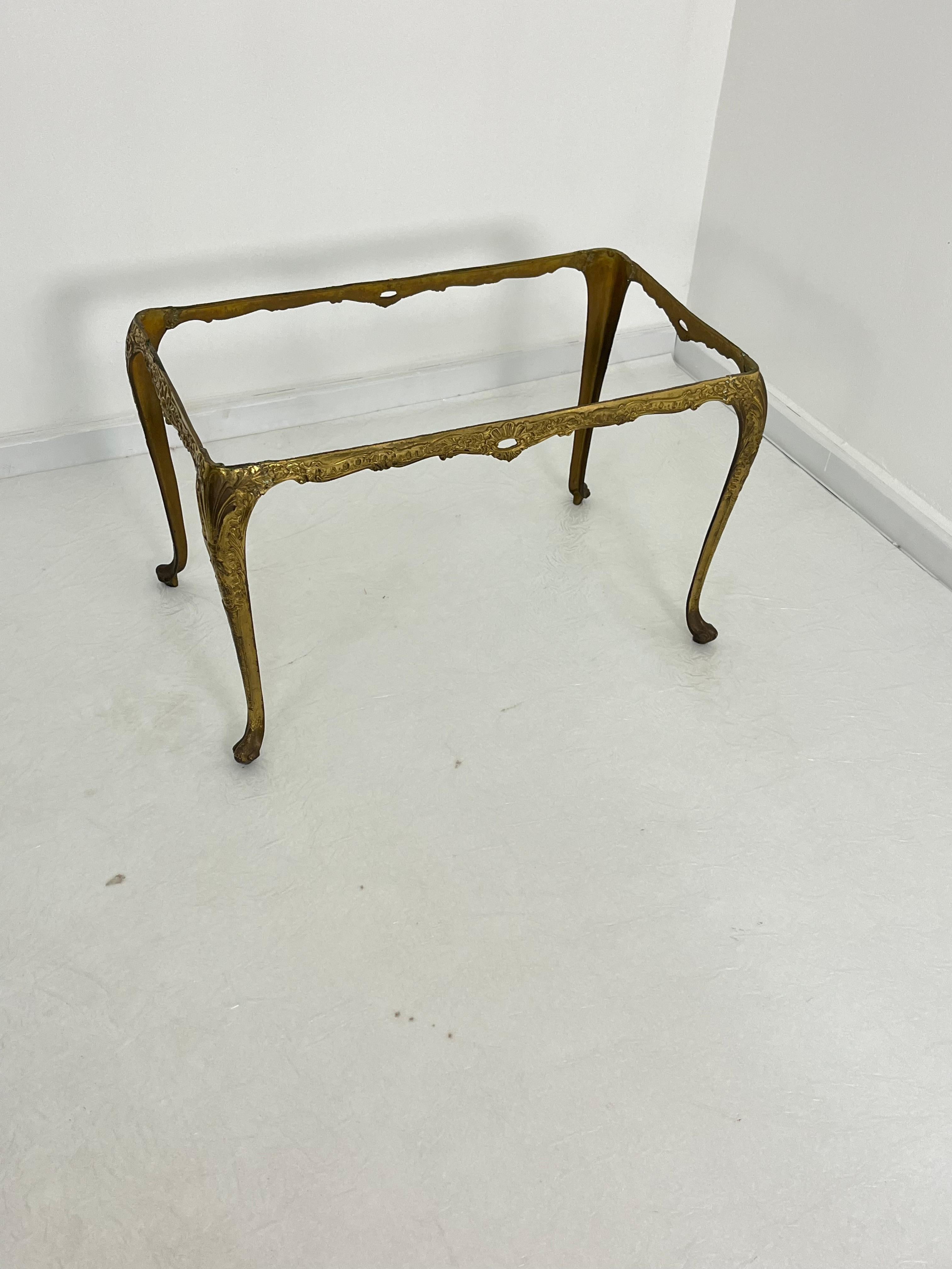 Tavolino da caffè in ottone e marmo di metà secolo, made in Italy, anni '50 in vendita 5