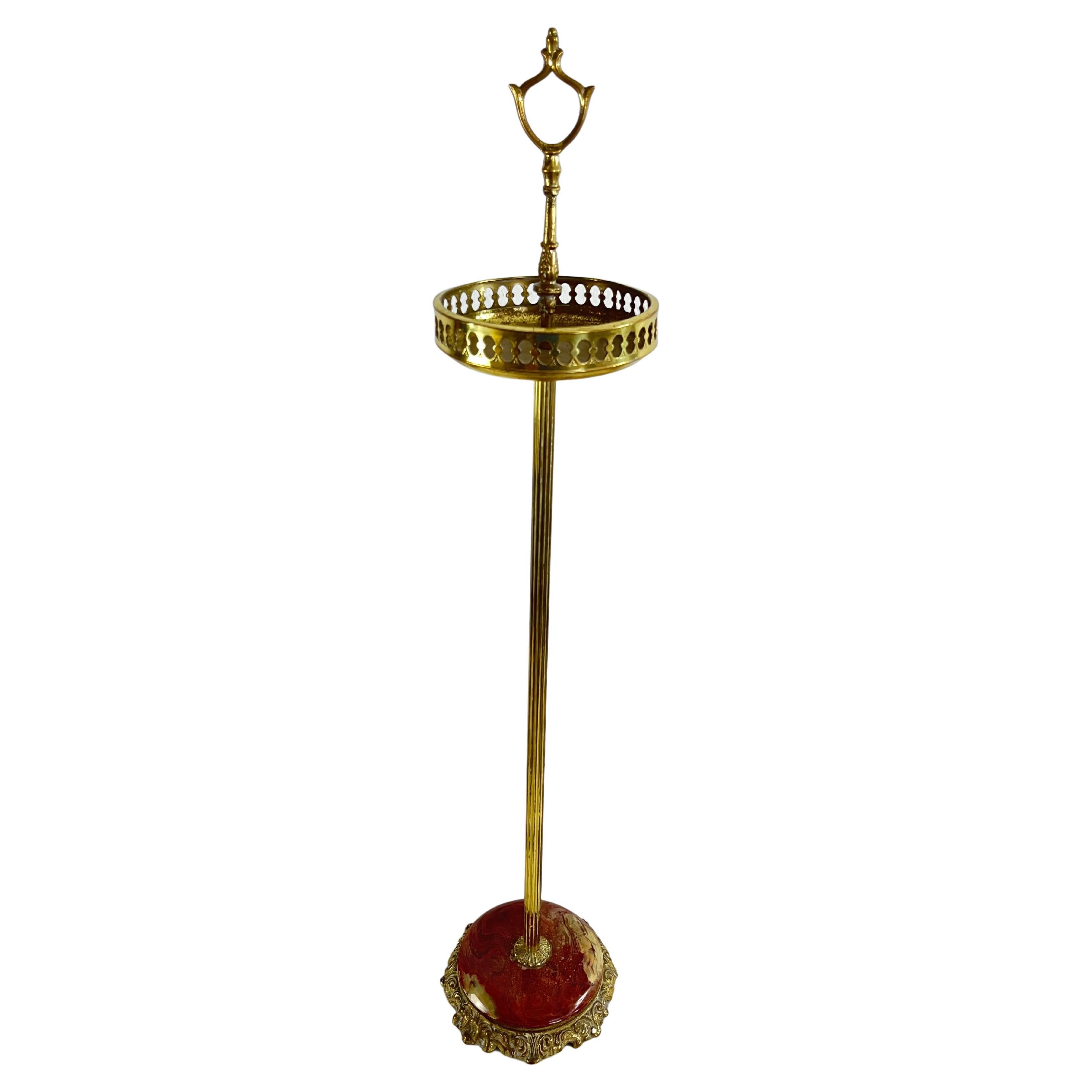Mid-Century Brass and Marble Column Ashtray, 1960s