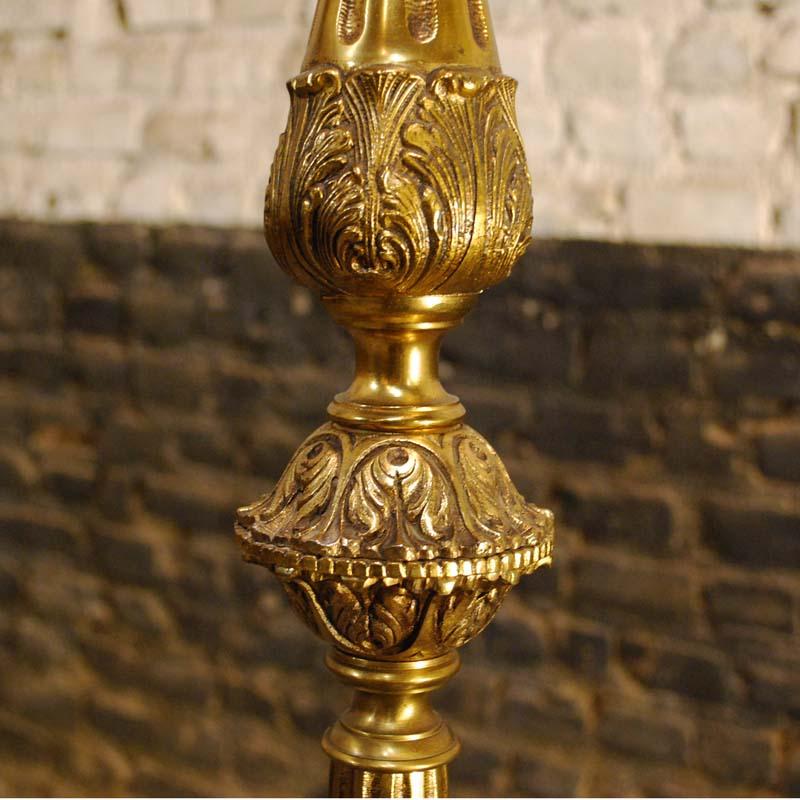 Midcentury Brass and Marble Floor Lamp or Candelabra 2