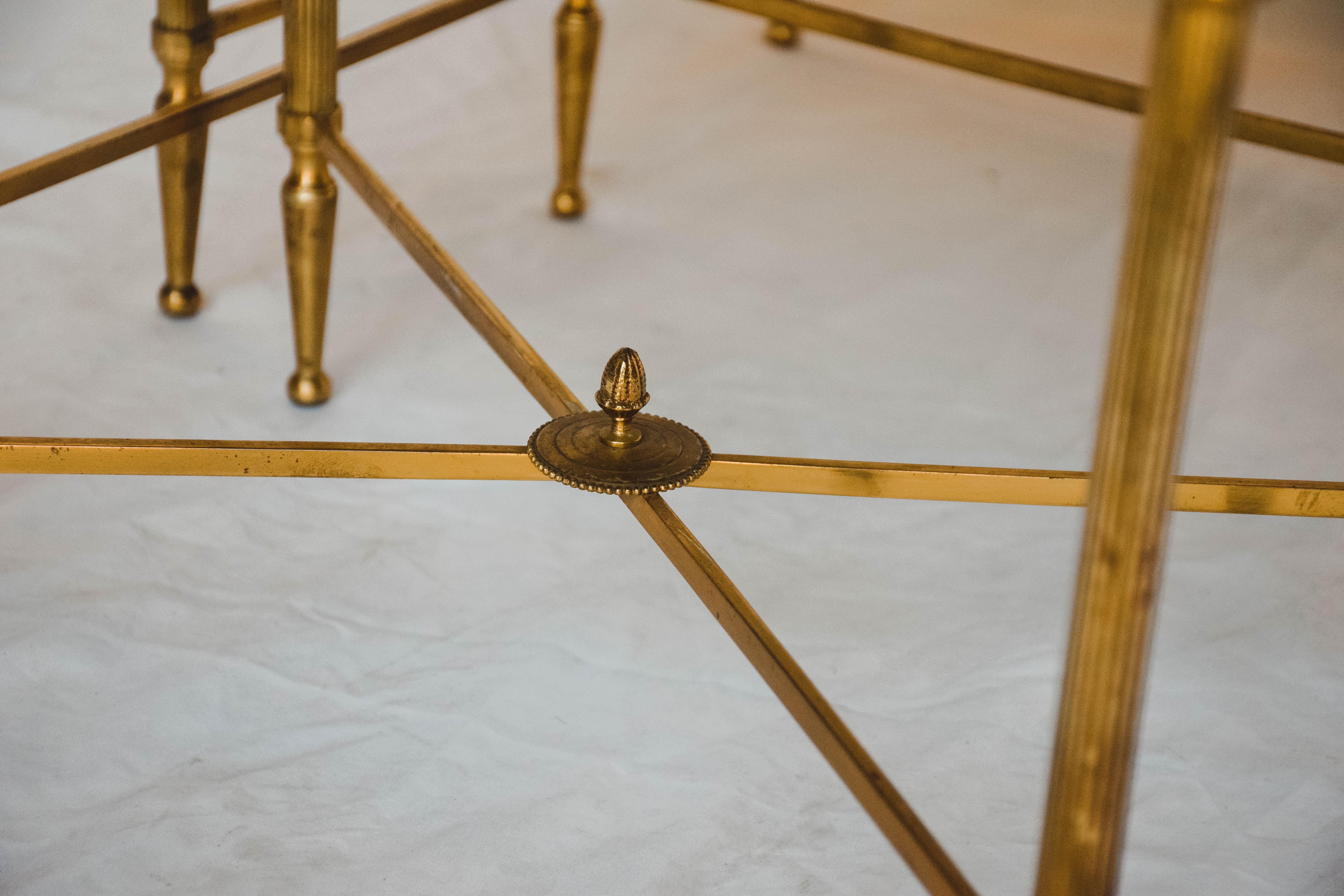 Midcentury Brass and Marble Nesting Tables 3