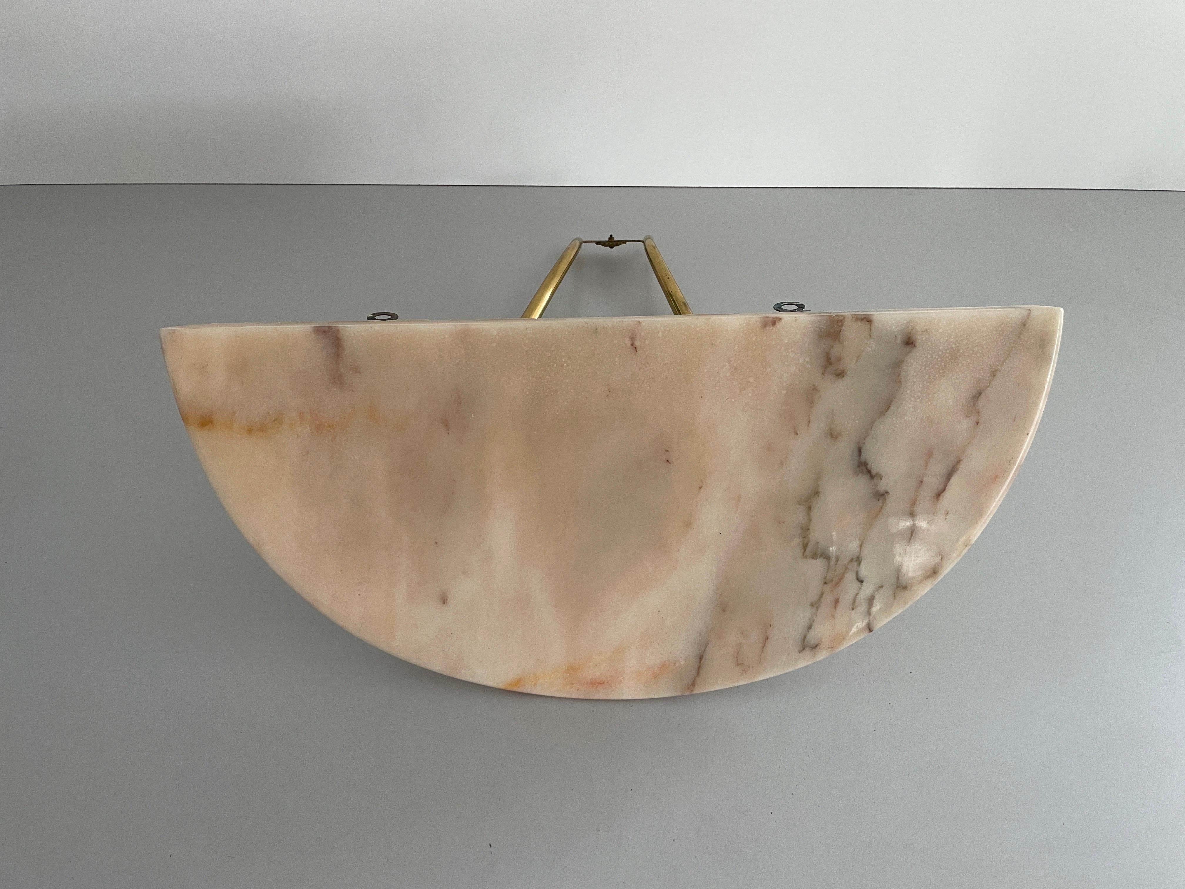 Mid-Century Brass and Marble Top Floating Wall Console Table, 1950s, Italy 7