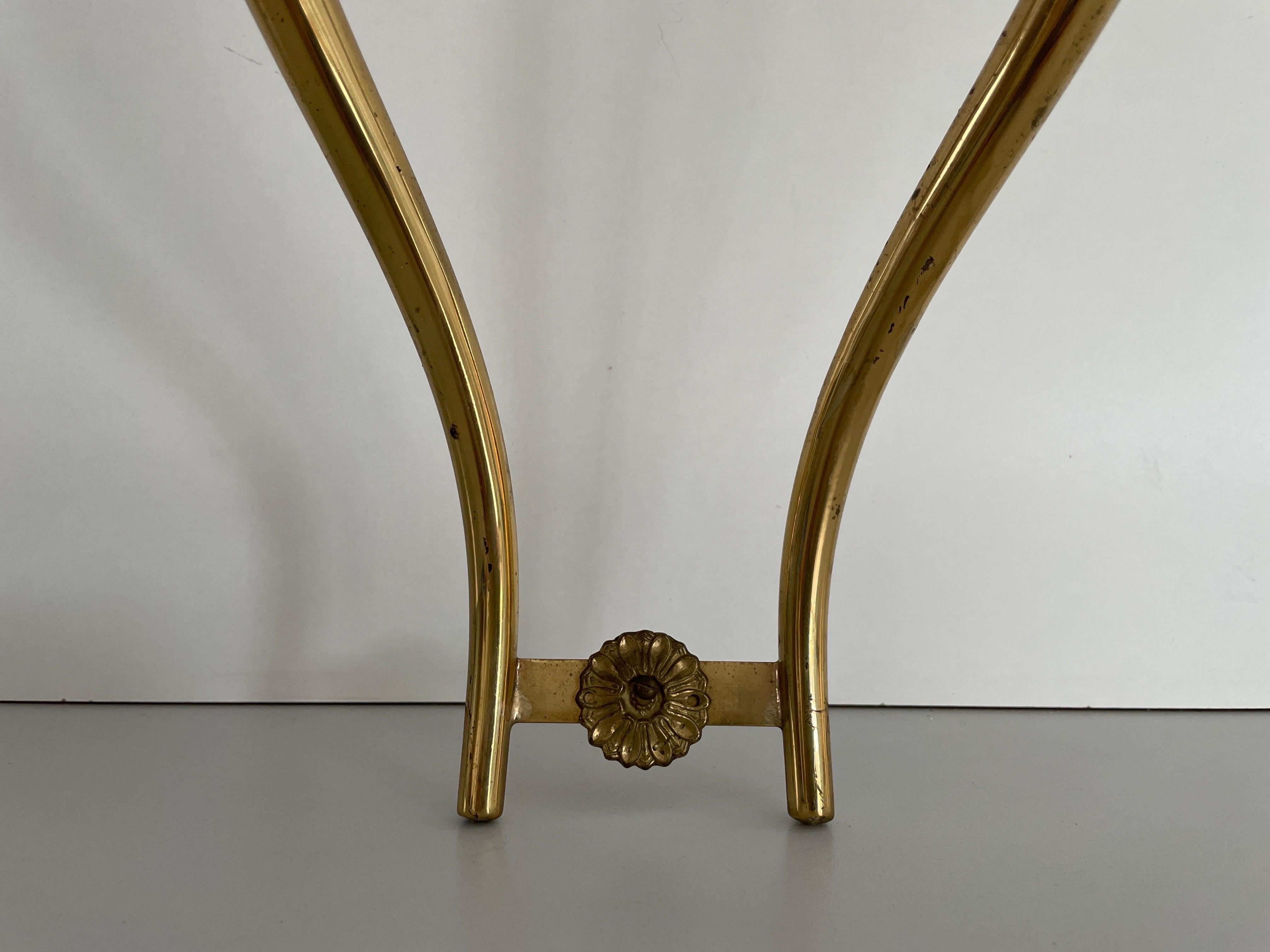 Mid-Century Brass and Marble Top Floating Wall Console Table, 1950s, Italy For Sale 2