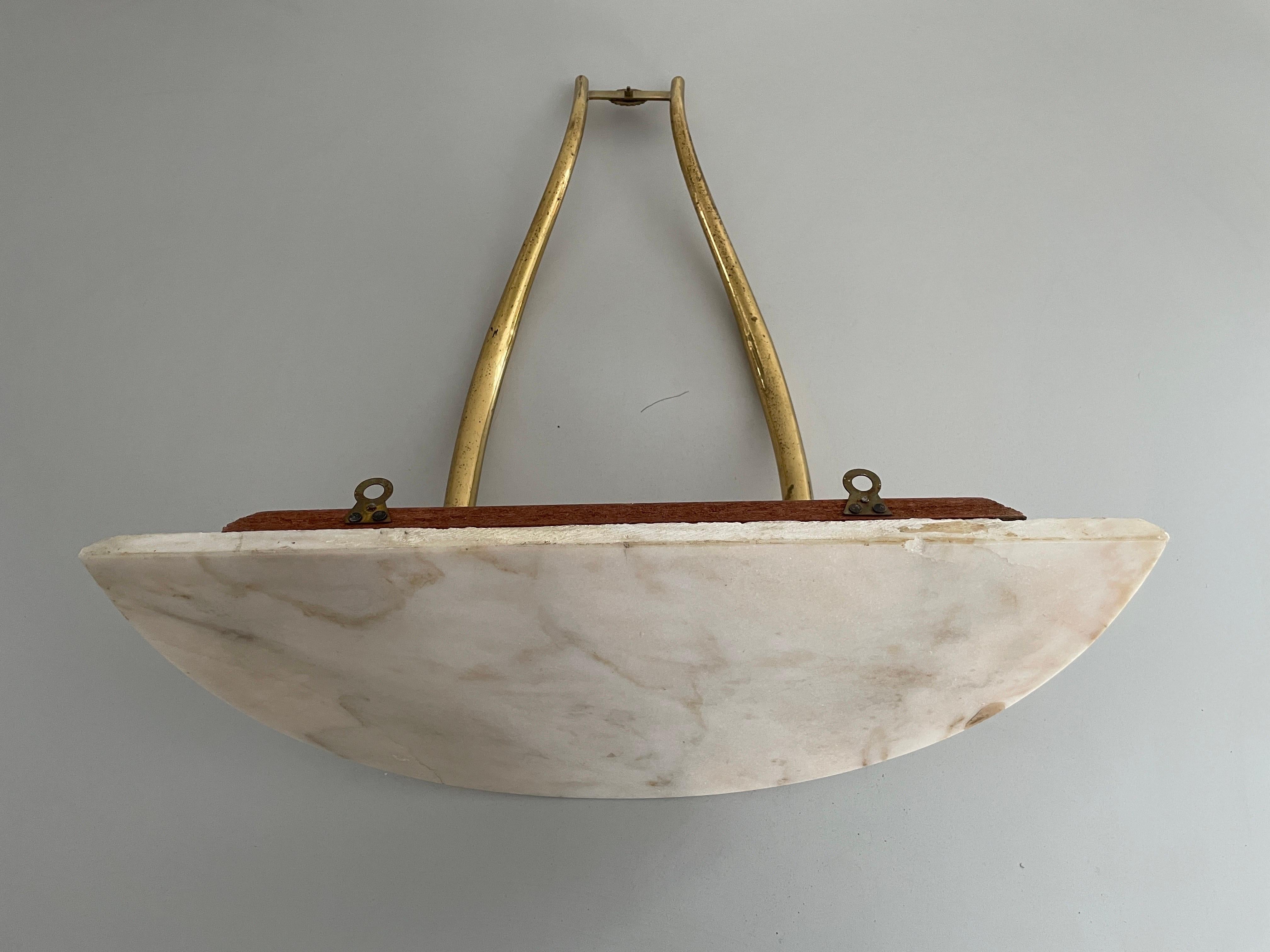 Mid-Century Brass and Marble Top Floating Wall Console Table, 1950s, Italy 2