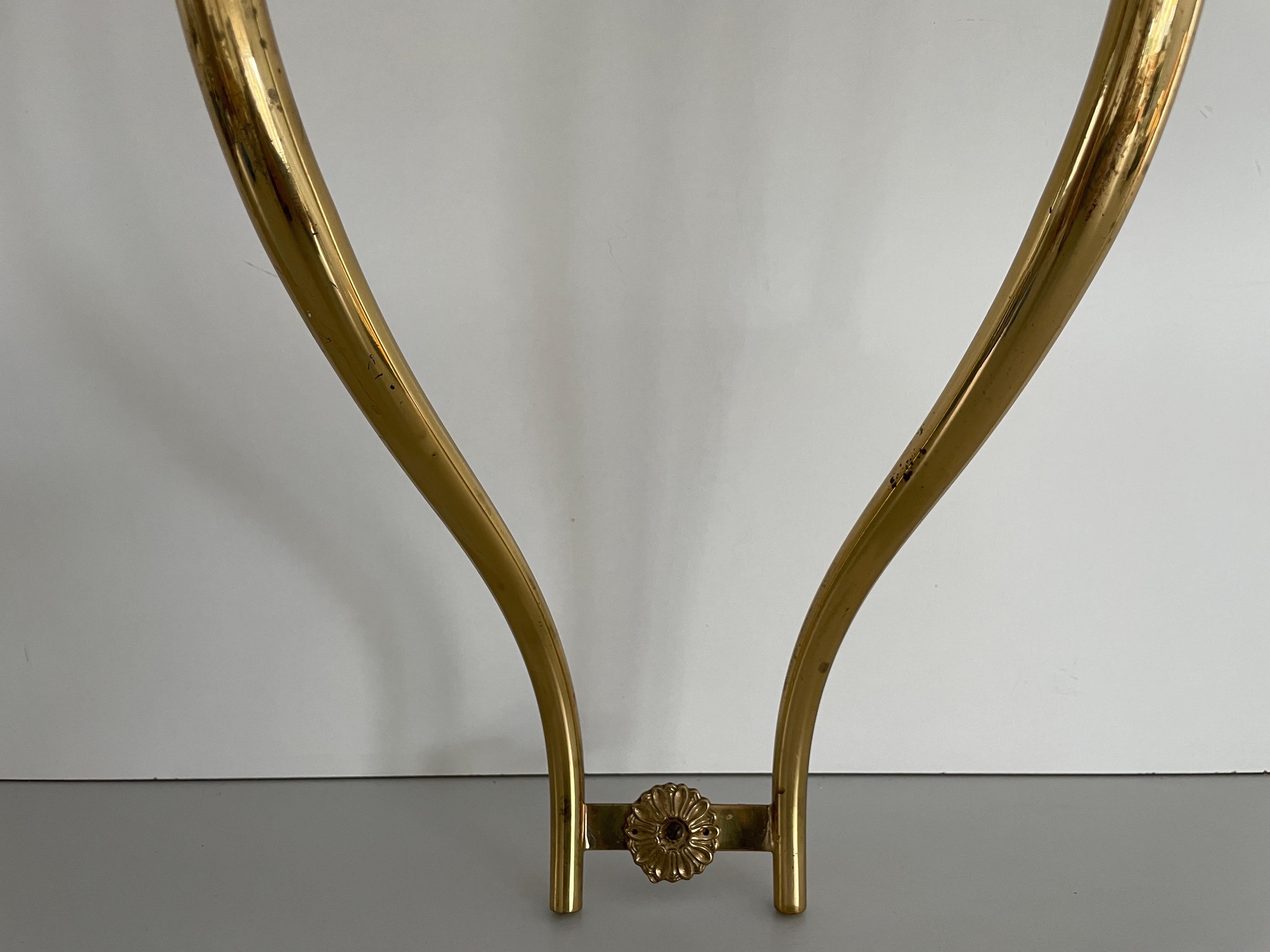 Mid-Century Brass and Marble Top Floating Wall Console Table, 1950s, Italy 3