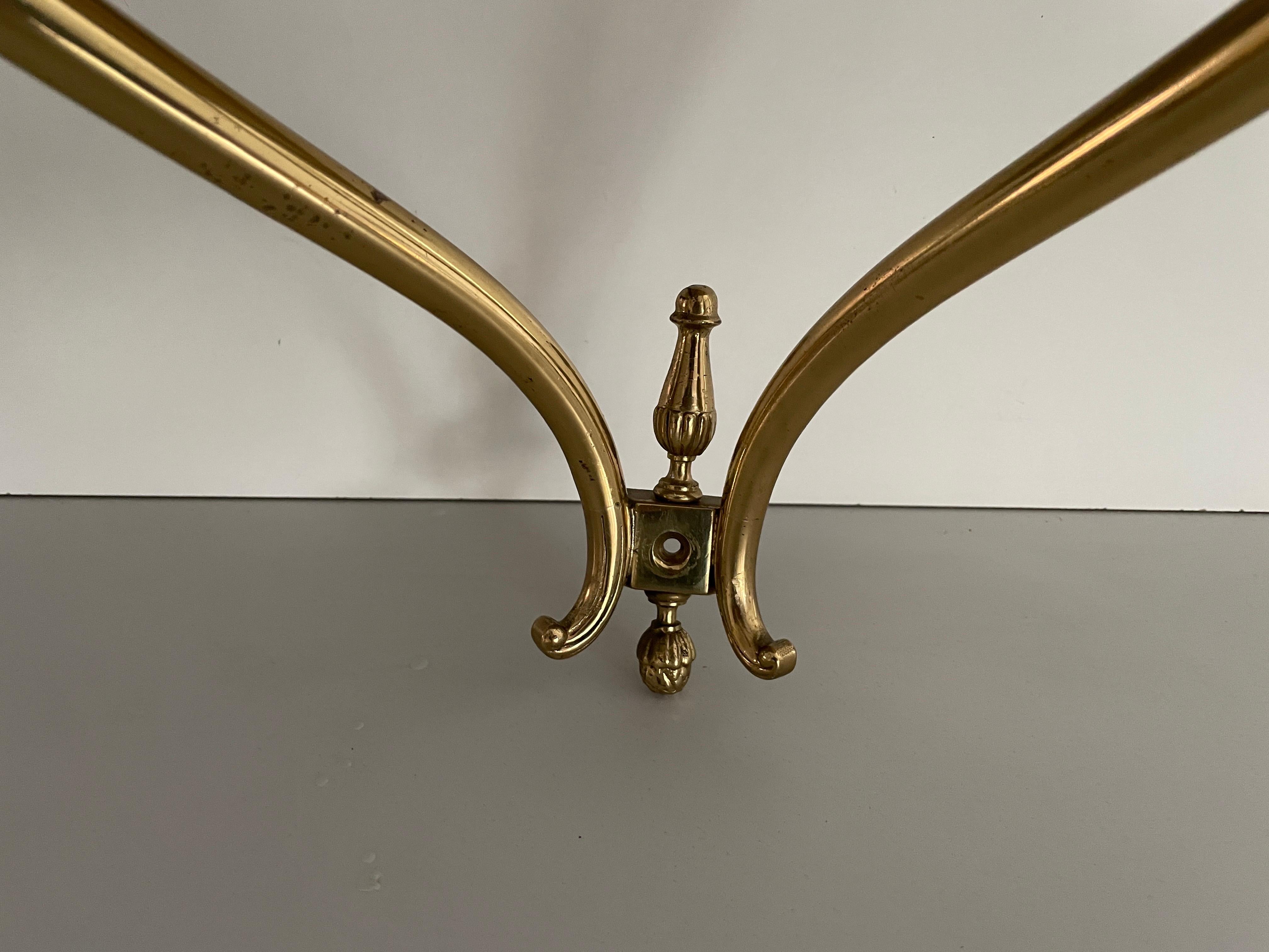 Mid-Century Brass and Marble Top Floating Wall Console Table, 1950s, Italy 3