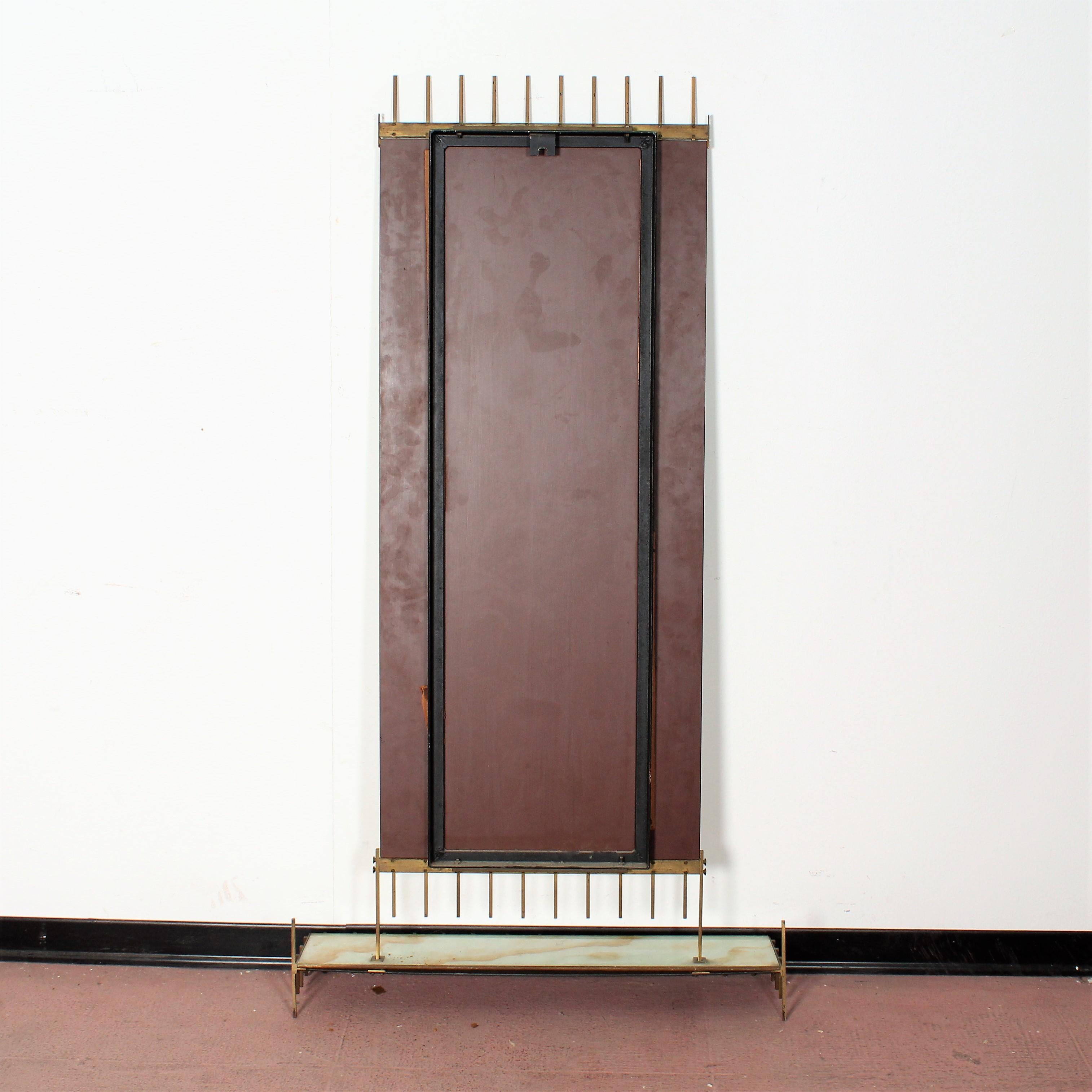 Midcentury Brass and Marbled Glass Mirror Console by Ettore Sottsass, Italy 11