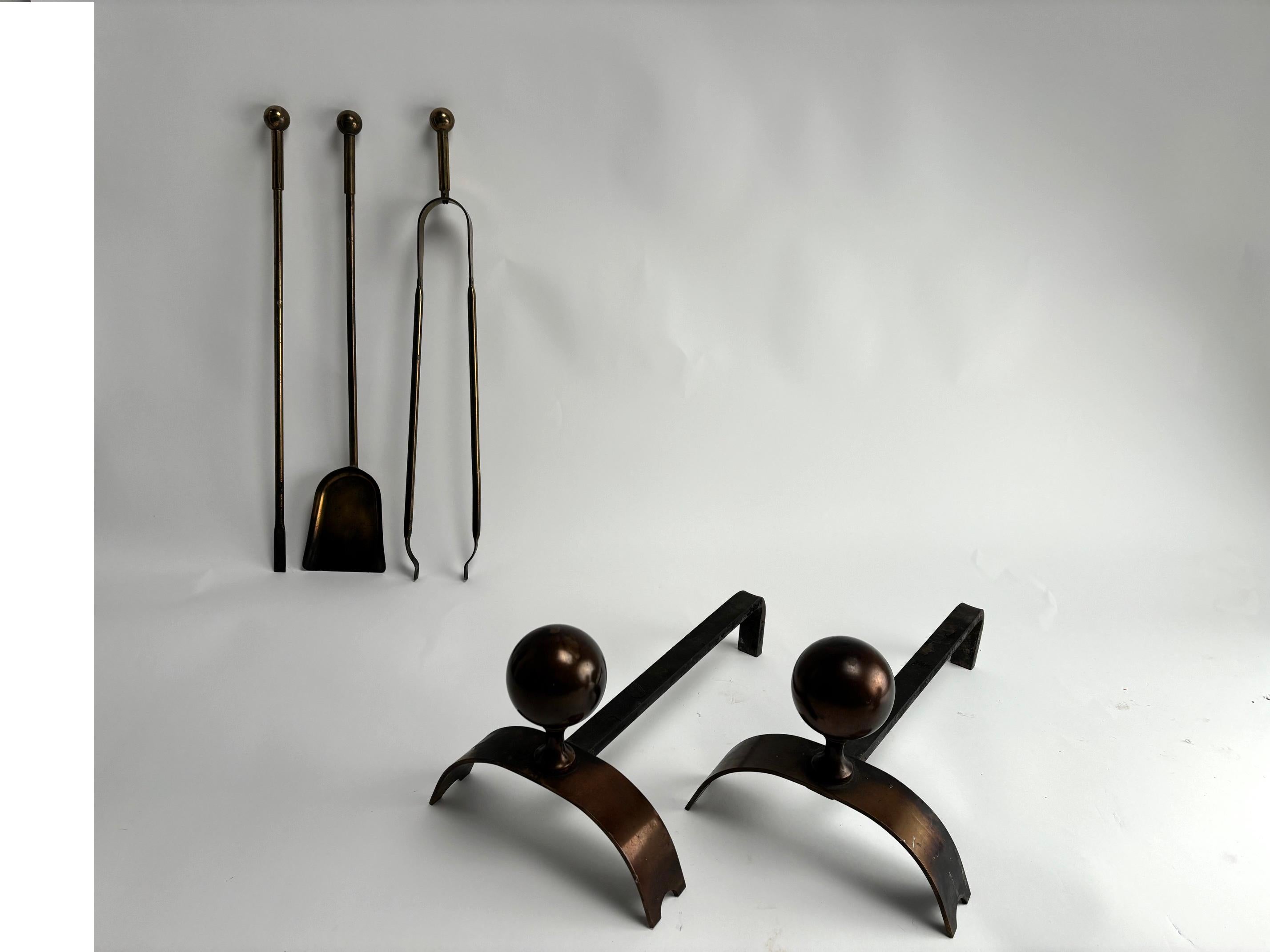 Mid-Century moderno Androni di metà secolo in ottone e metallo, Italia, anni '50 in vendita