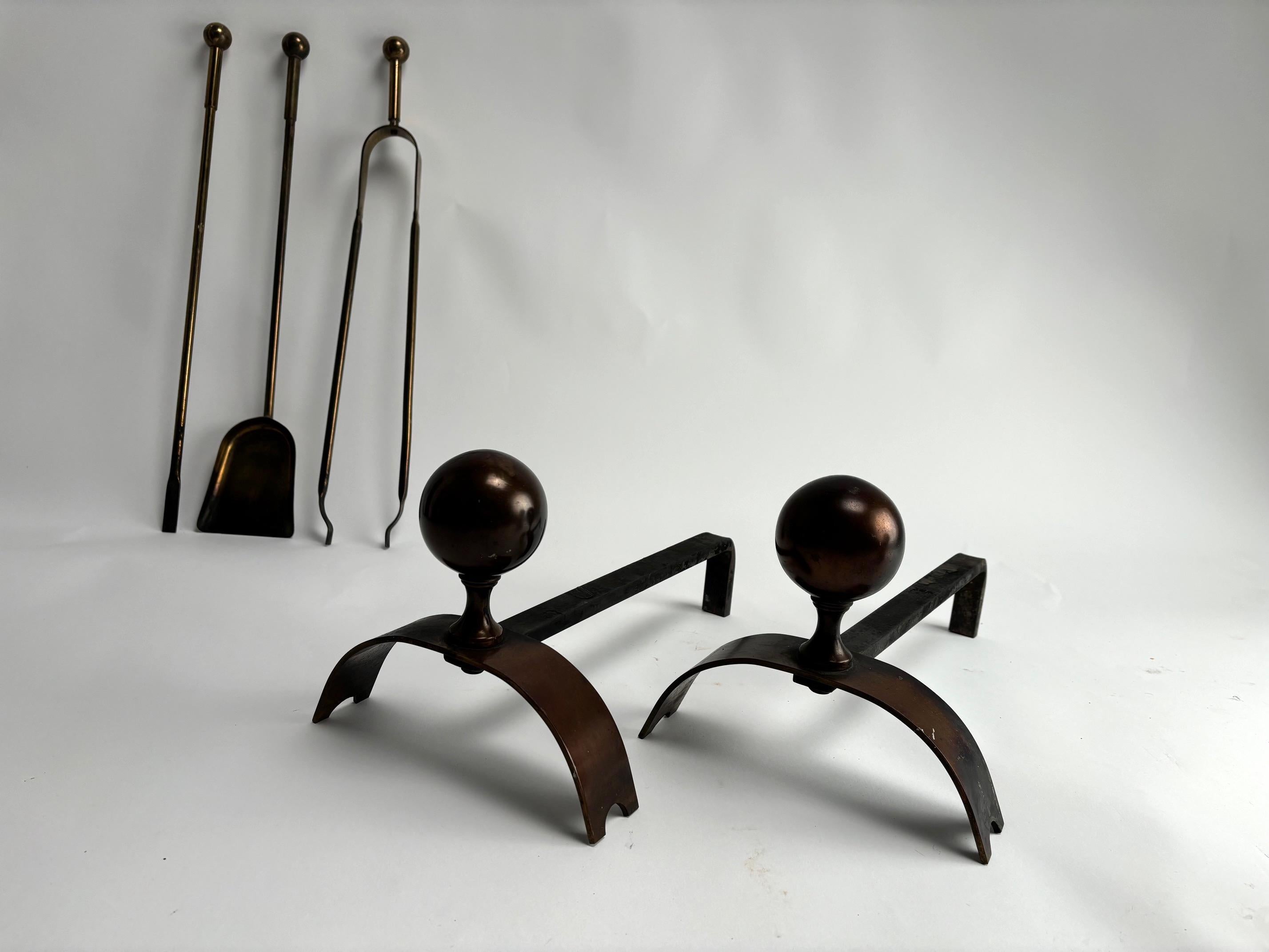 Italiano Androni di metà secolo in ottone e metallo, Italia, anni '50 in vendita