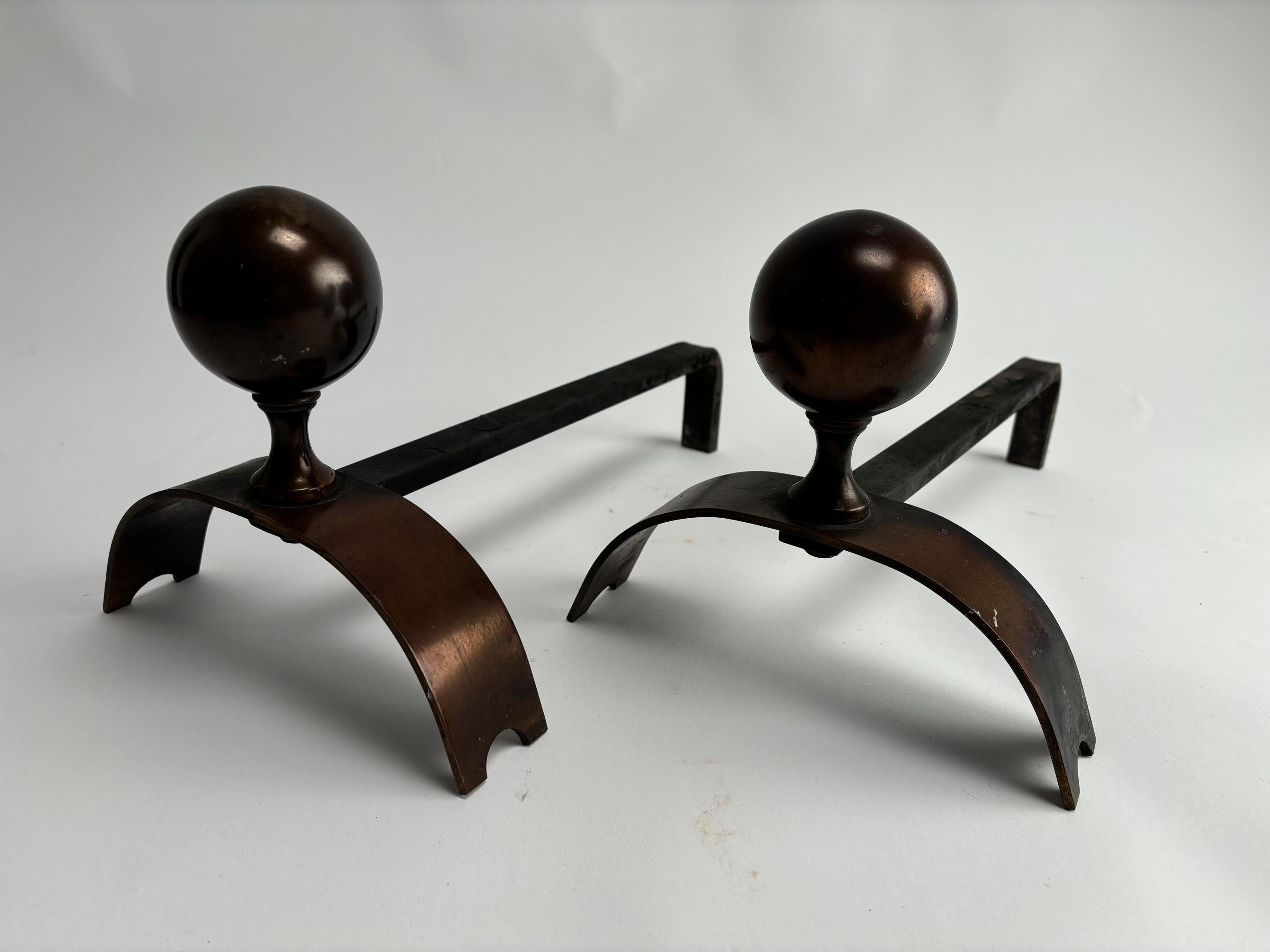 Androni di metà secolo in ottone e metallo, Italia, anni '50 In condizioni discrete in vendita a Argelato, BO
