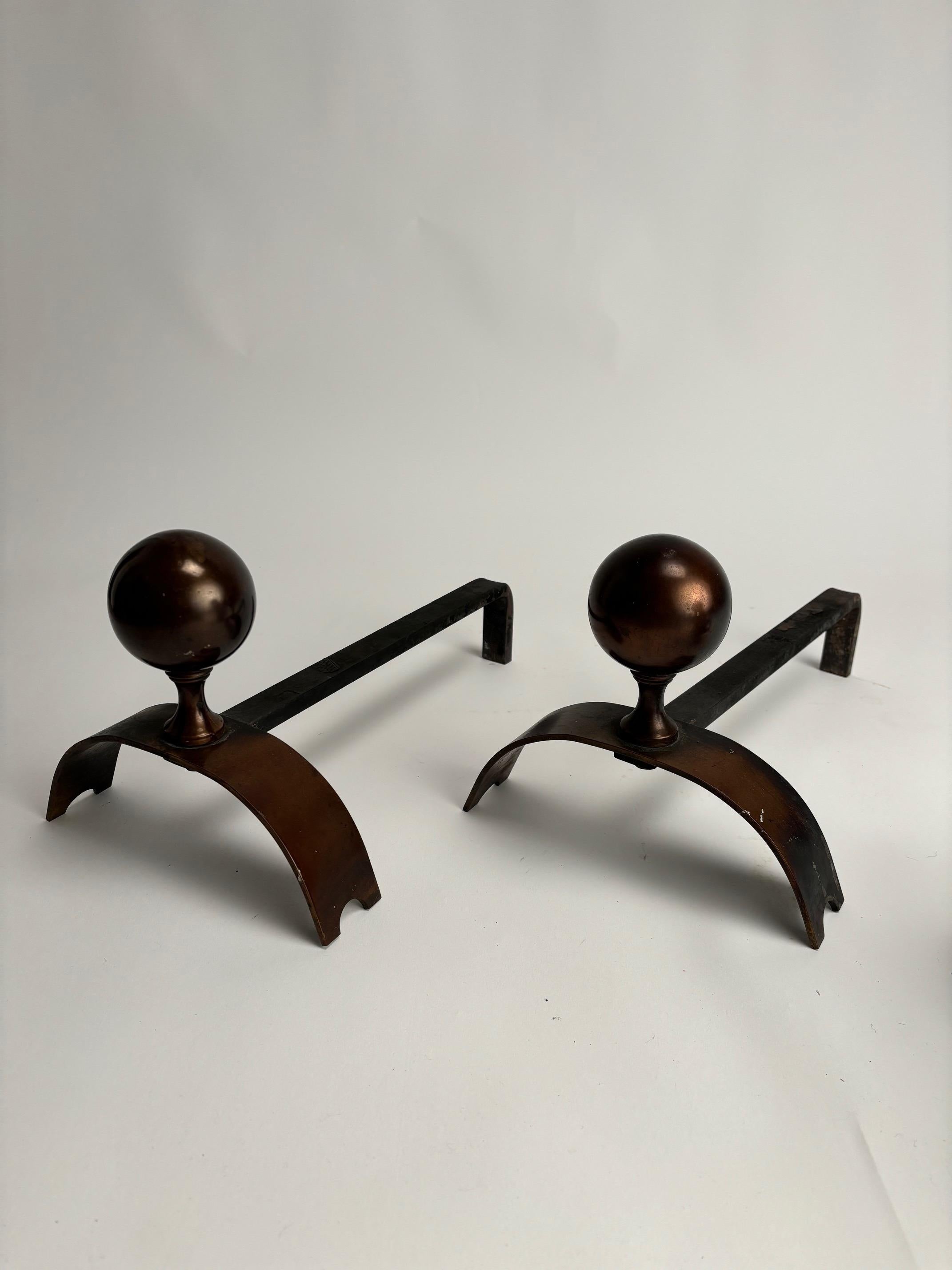 Metà XX secolo Androni di metà secolo in ottone e metallo, Italia, anni '50 in vendita